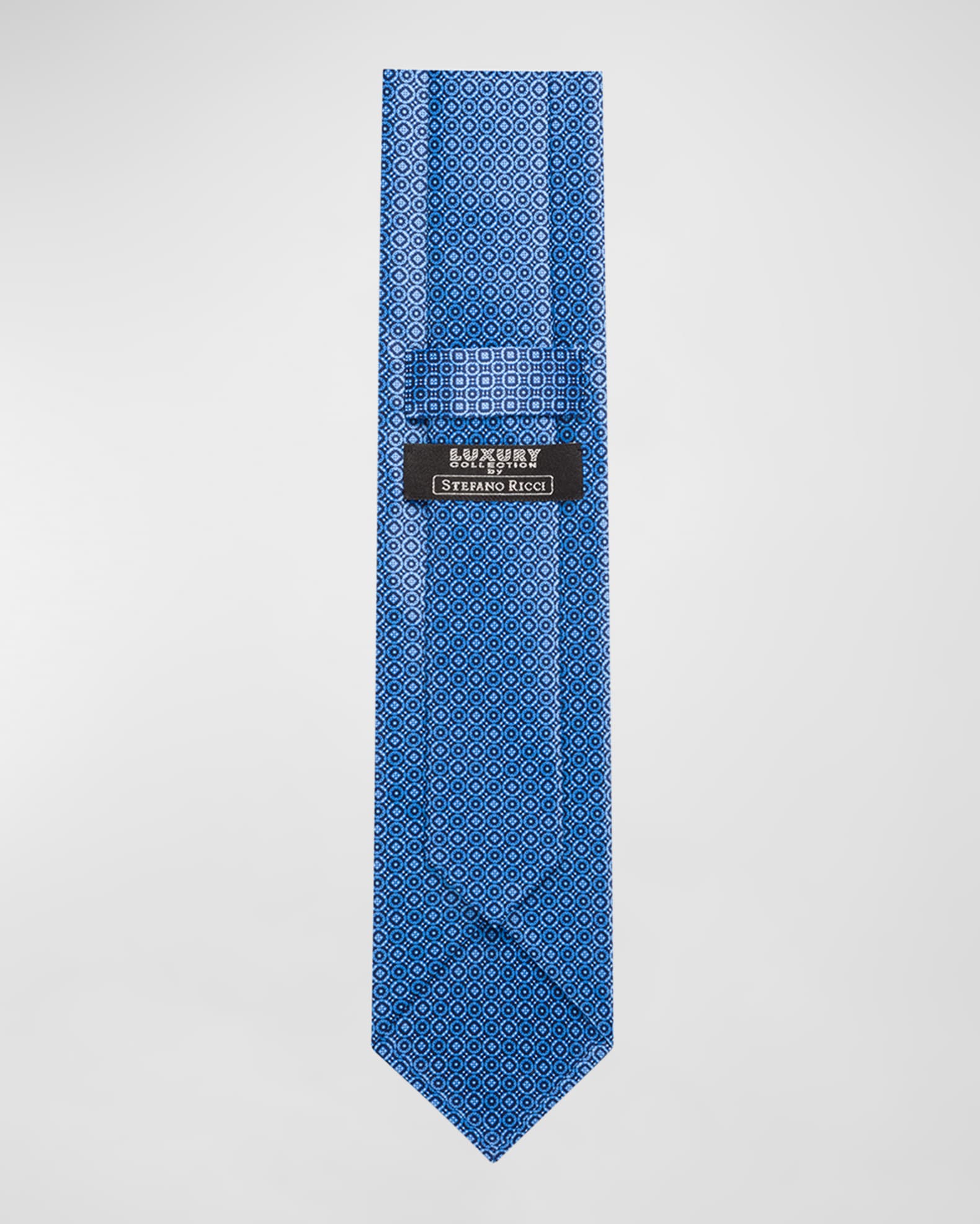STEFANO RICCI Grey White Pink Squares Silk Satin Tie main image 0
