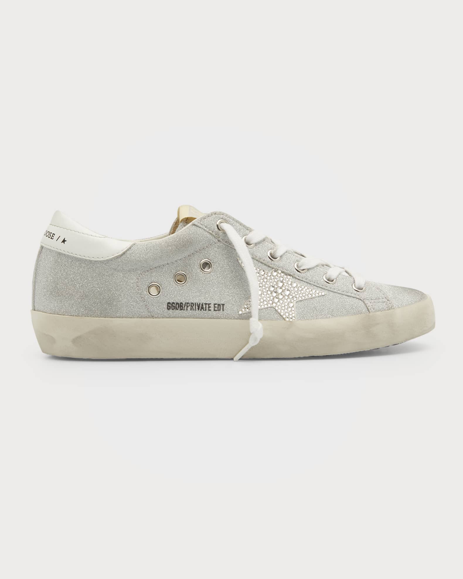 Golden Goose Superstar Glitter Crystal Low-Top Sneakers | Neiman Marcus