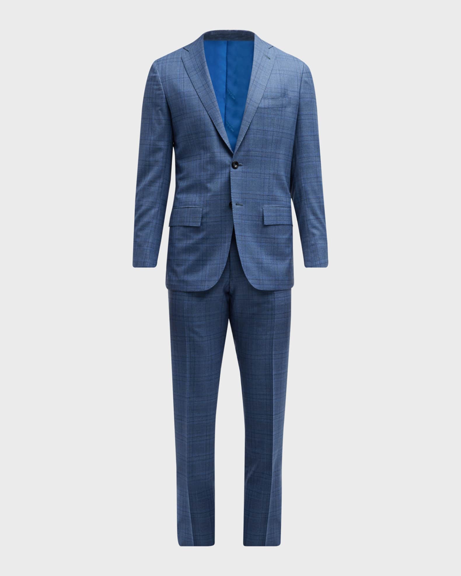 Kiton Men's Plaid Wool Suit | Neiman Marcus
