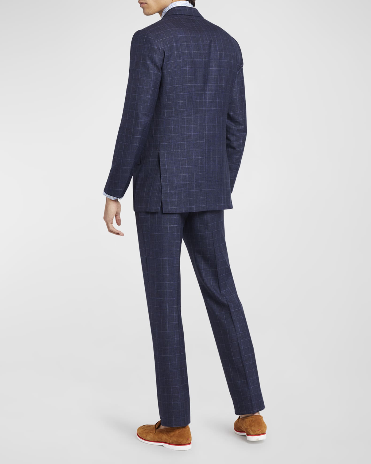 Kiton Men's Plaid DoubleBreasted Suit Neiman Marcus