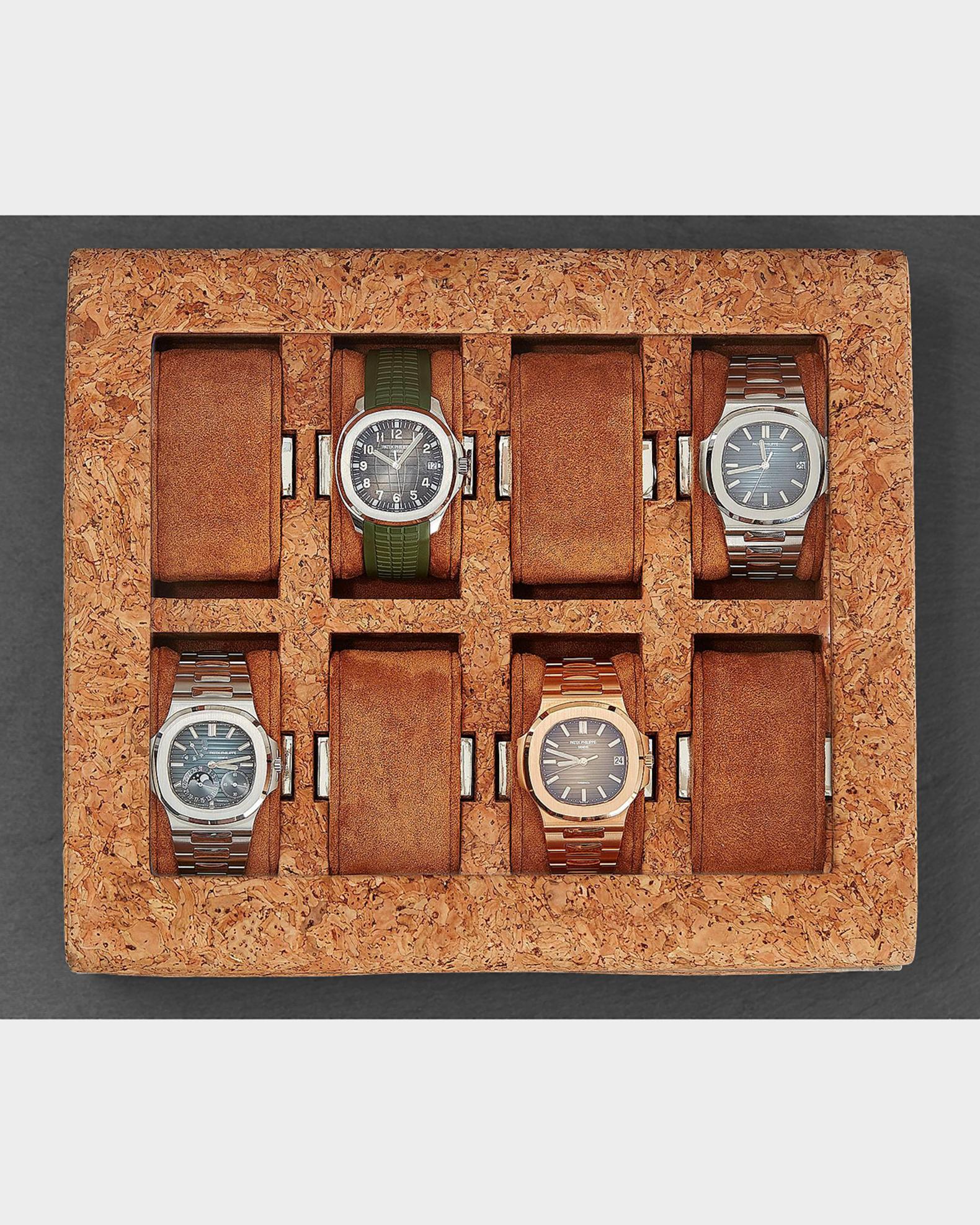 WOLF Wolf X Analog Shift 1976 Cork 8-Watch Storage Box | Neiman Marcus