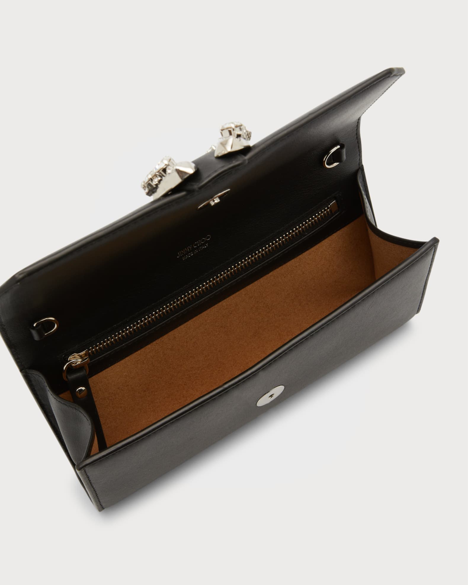 Jimmy Choo Buckle Lambskin Wallet with Chain Neiman Marcus