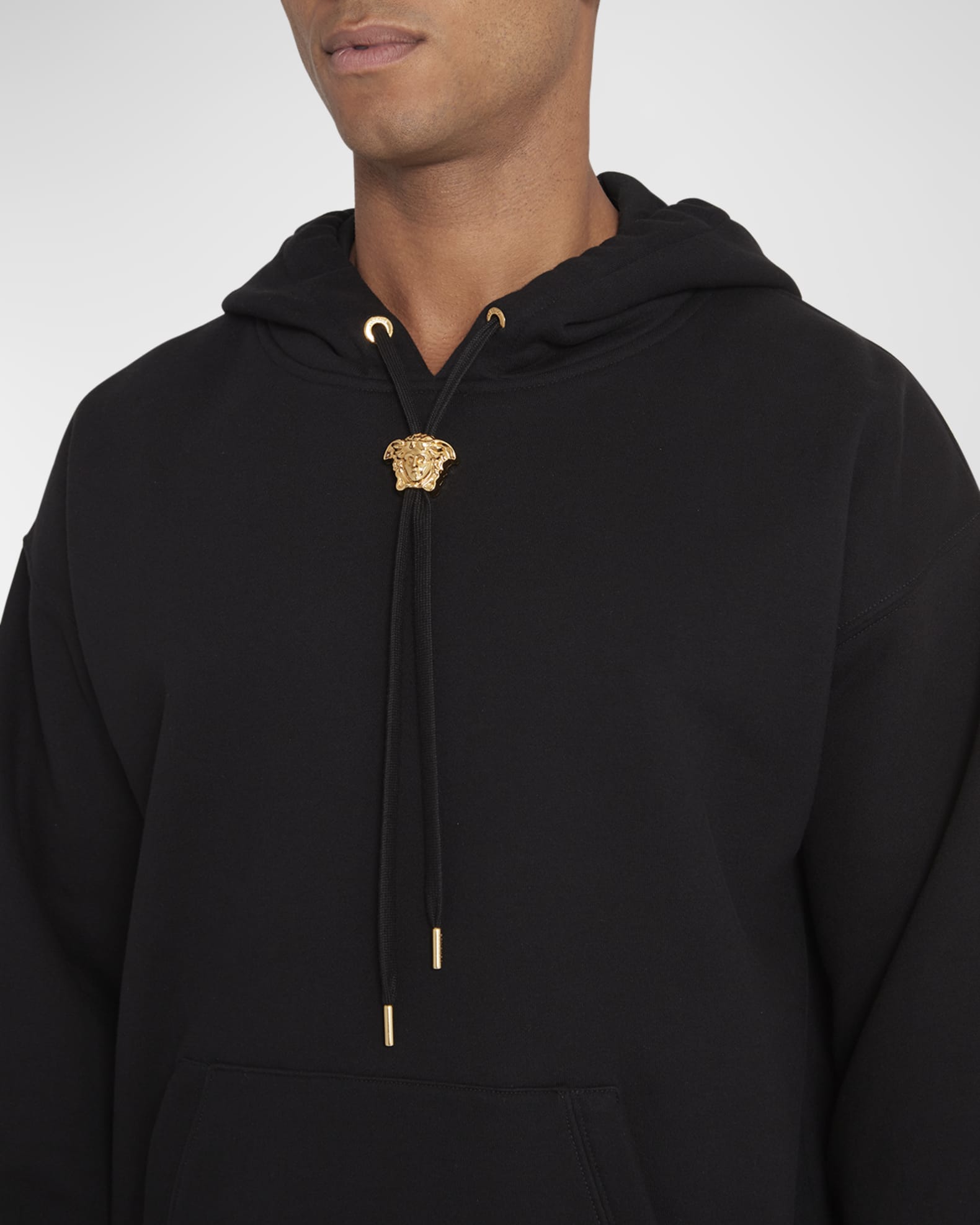 Versace Men's Medusa Bolo Pullover Hoodie | Neiman Marcus