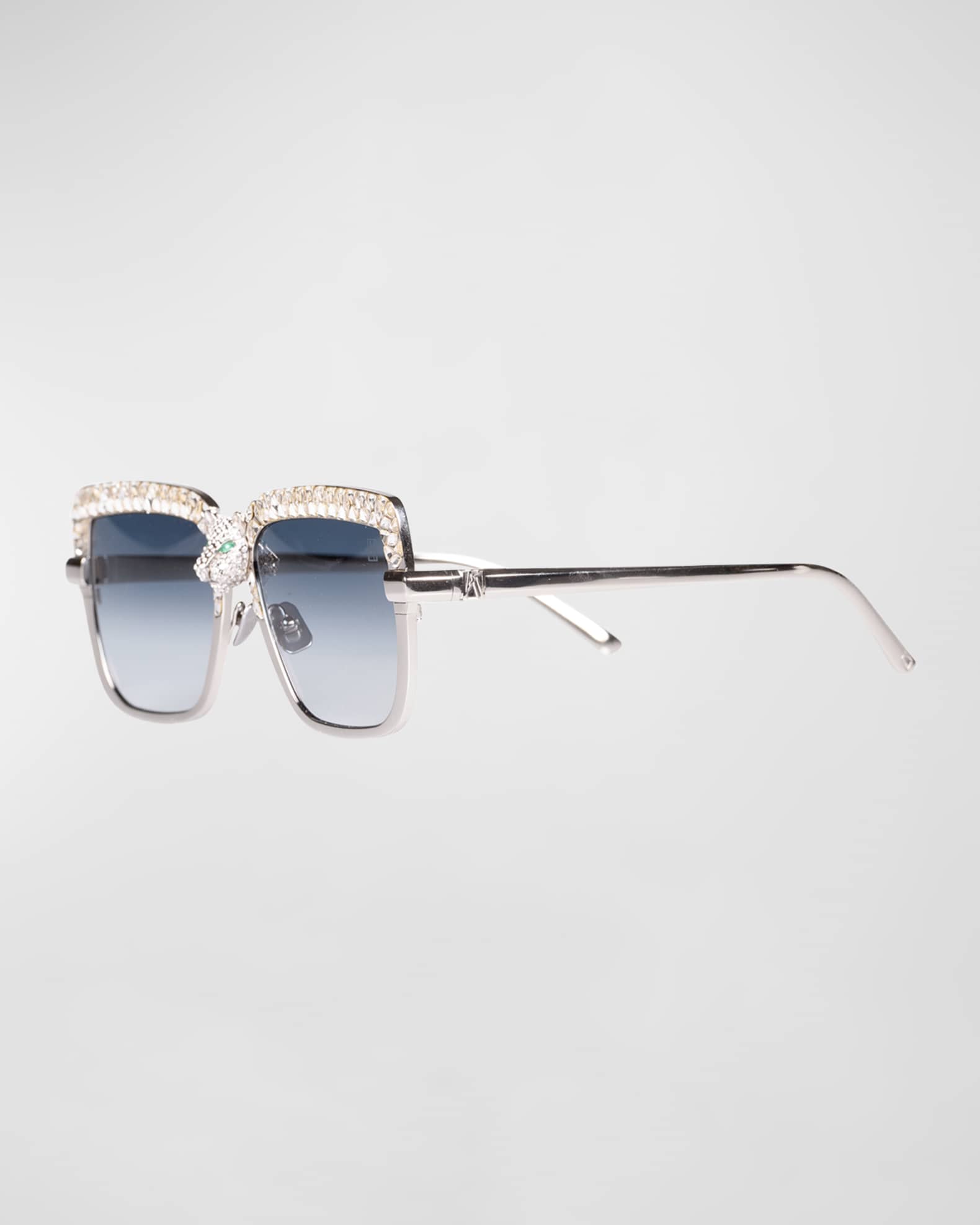 Dolce & Gabbana Eyewear Dolce Embellished Crystal Pilot Sunglasses