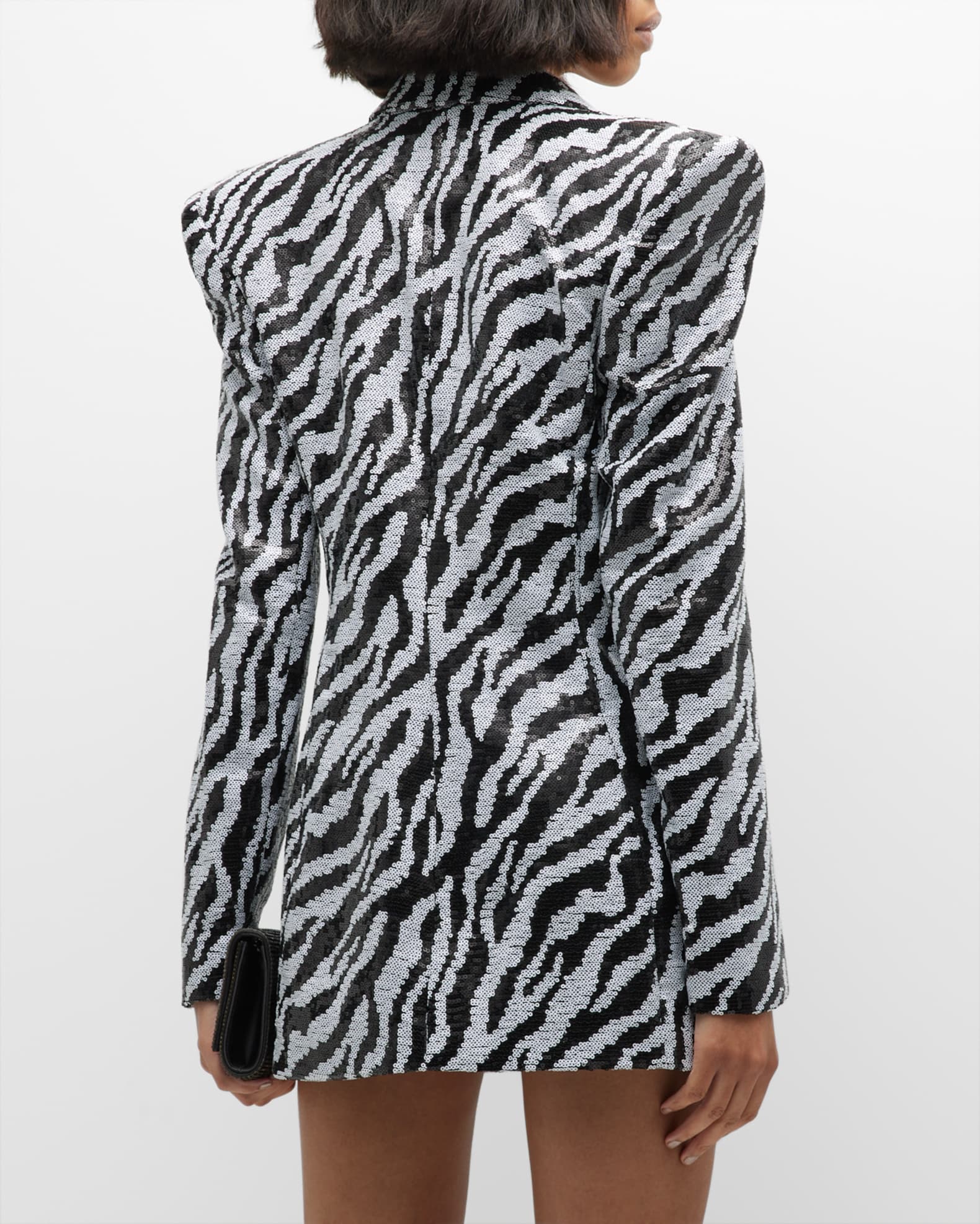 Bronx and Banco Zizi Zebra Sequin Blazer Mini Dress Neiman Marcus
