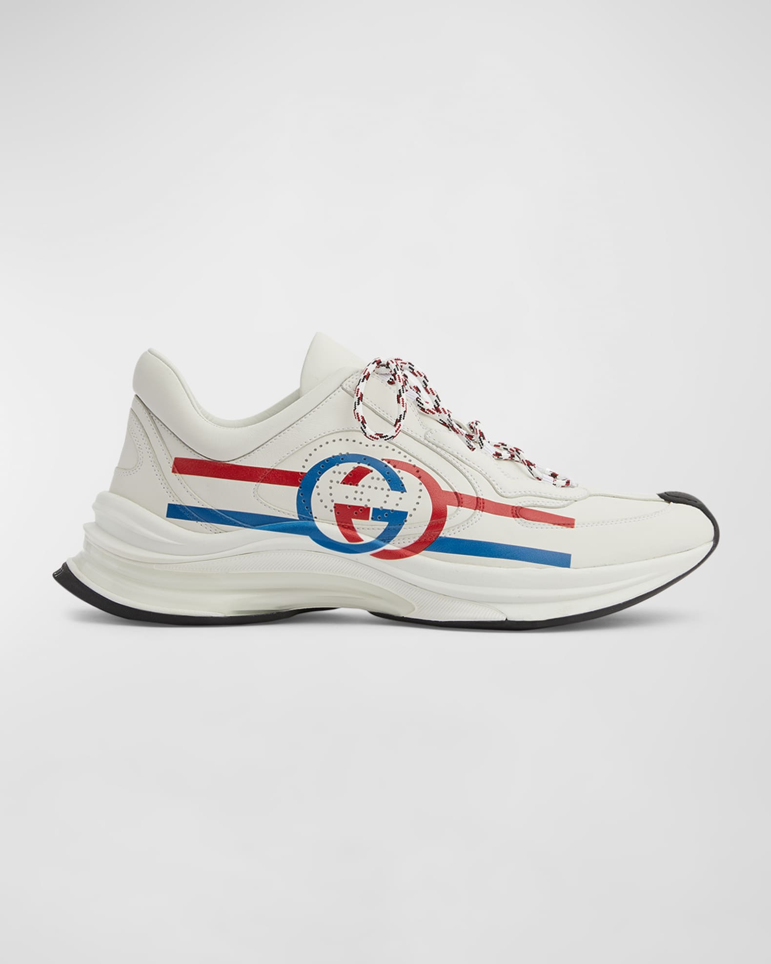 Men s Gucci Run Leather Fashion Sneakers