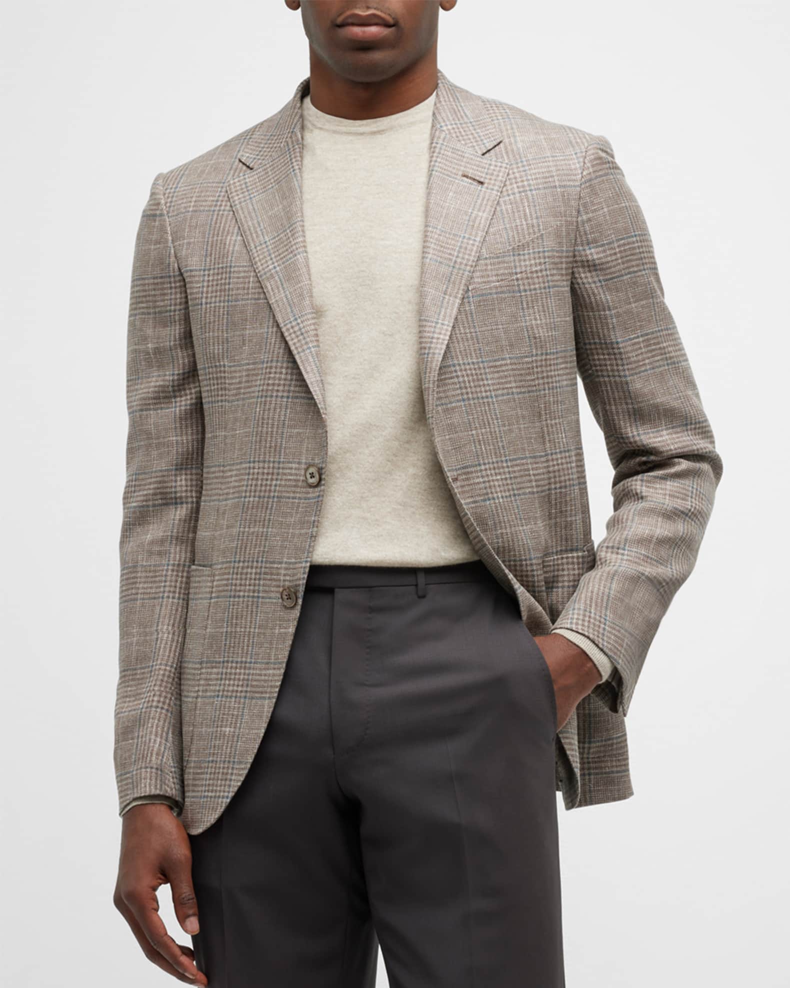 ZEGNA Men's Prince of Wales Single-Breasted Sport Coat | Neiman Marcus
