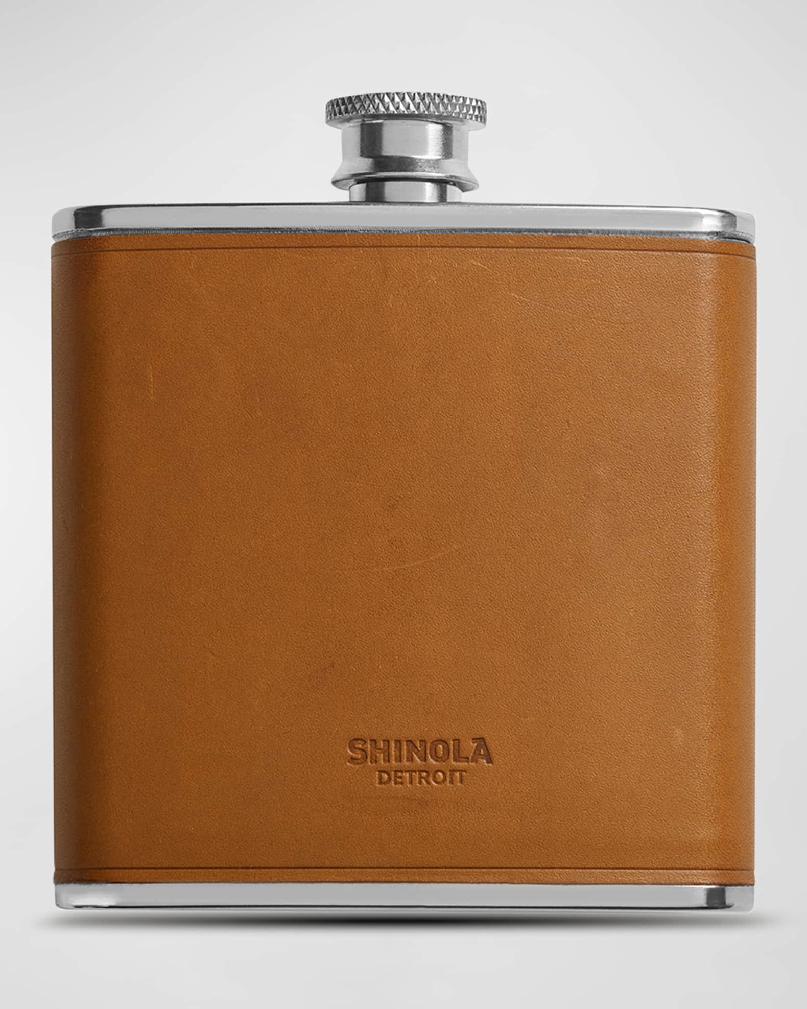 Unisex Leather-Wrapped Flask, 6oz 0