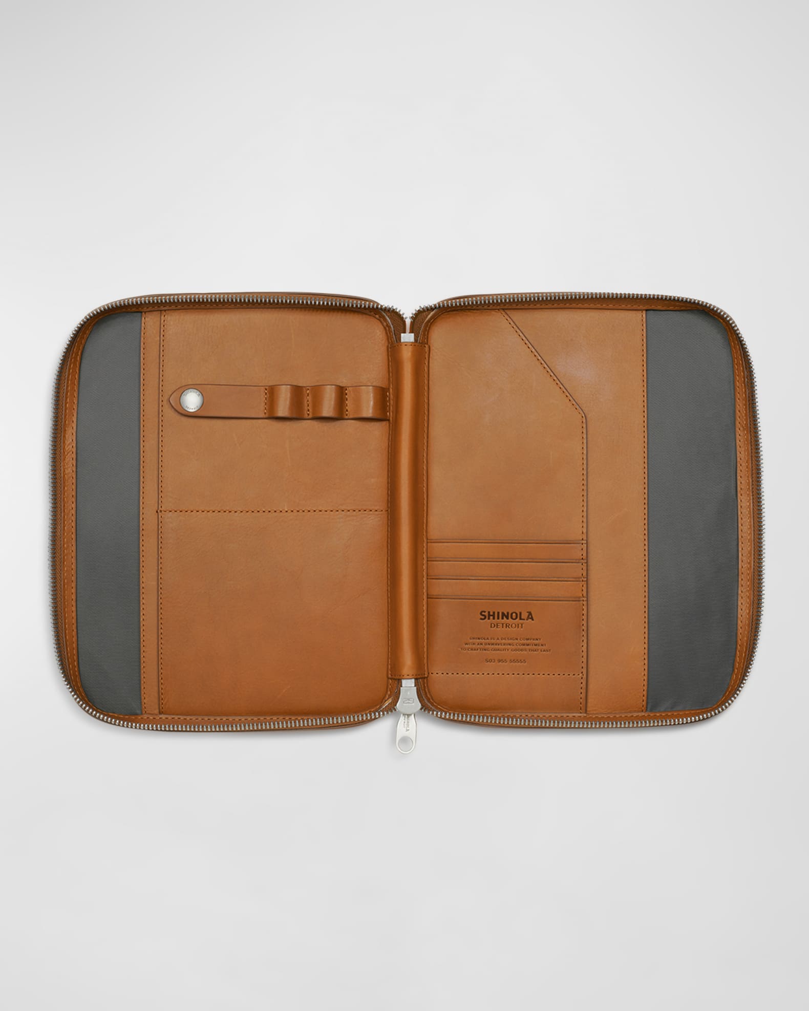 Men's Tech Portfolio Leather Zip Pouch 1