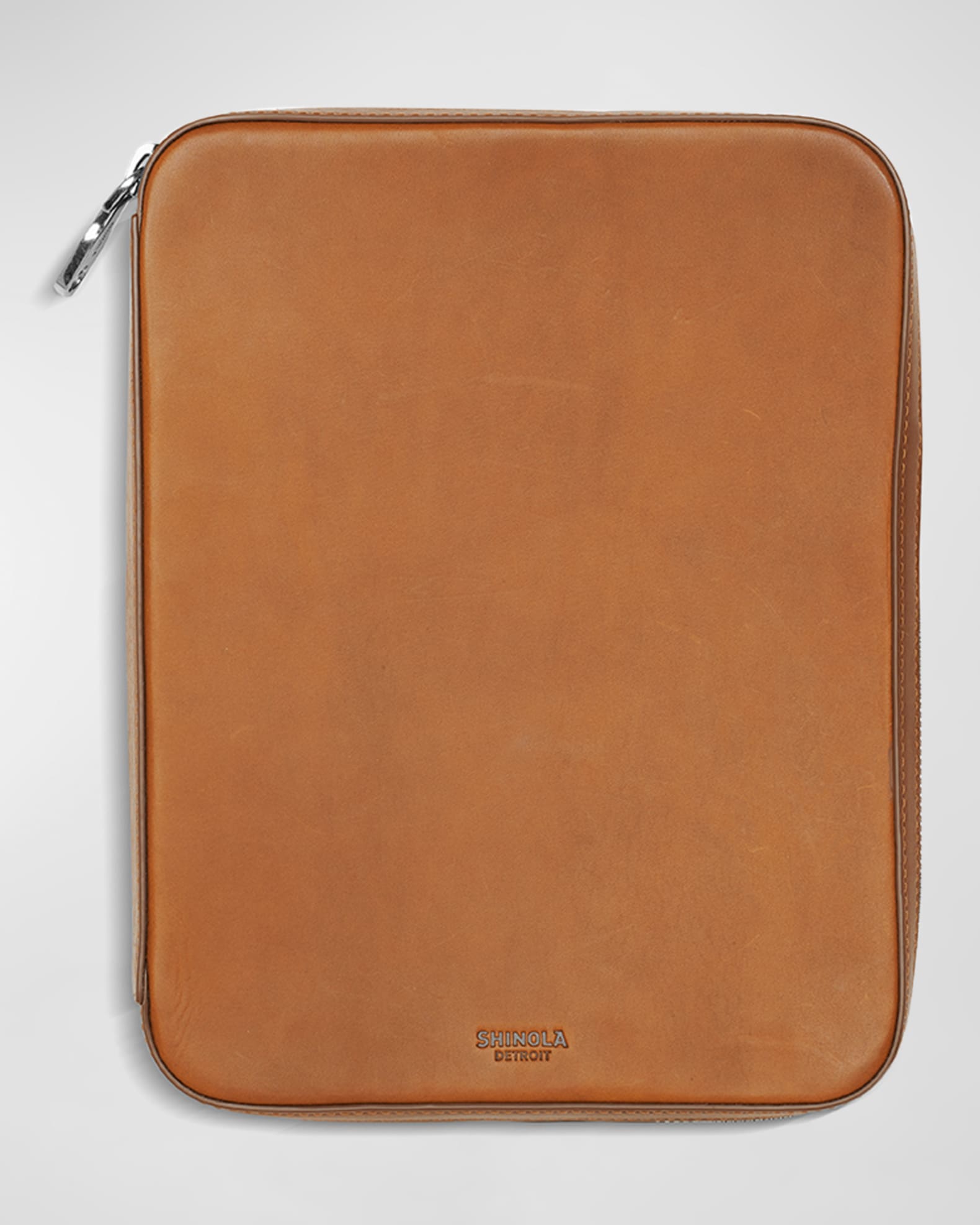 Men's Tech Portfolio Leather Zip Pouch 0