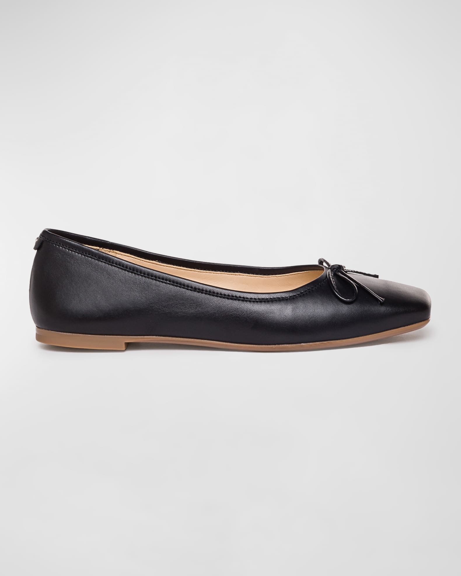 Bernardo Gwynn Leather Bow Ballerina Flats | Neiman Marcus