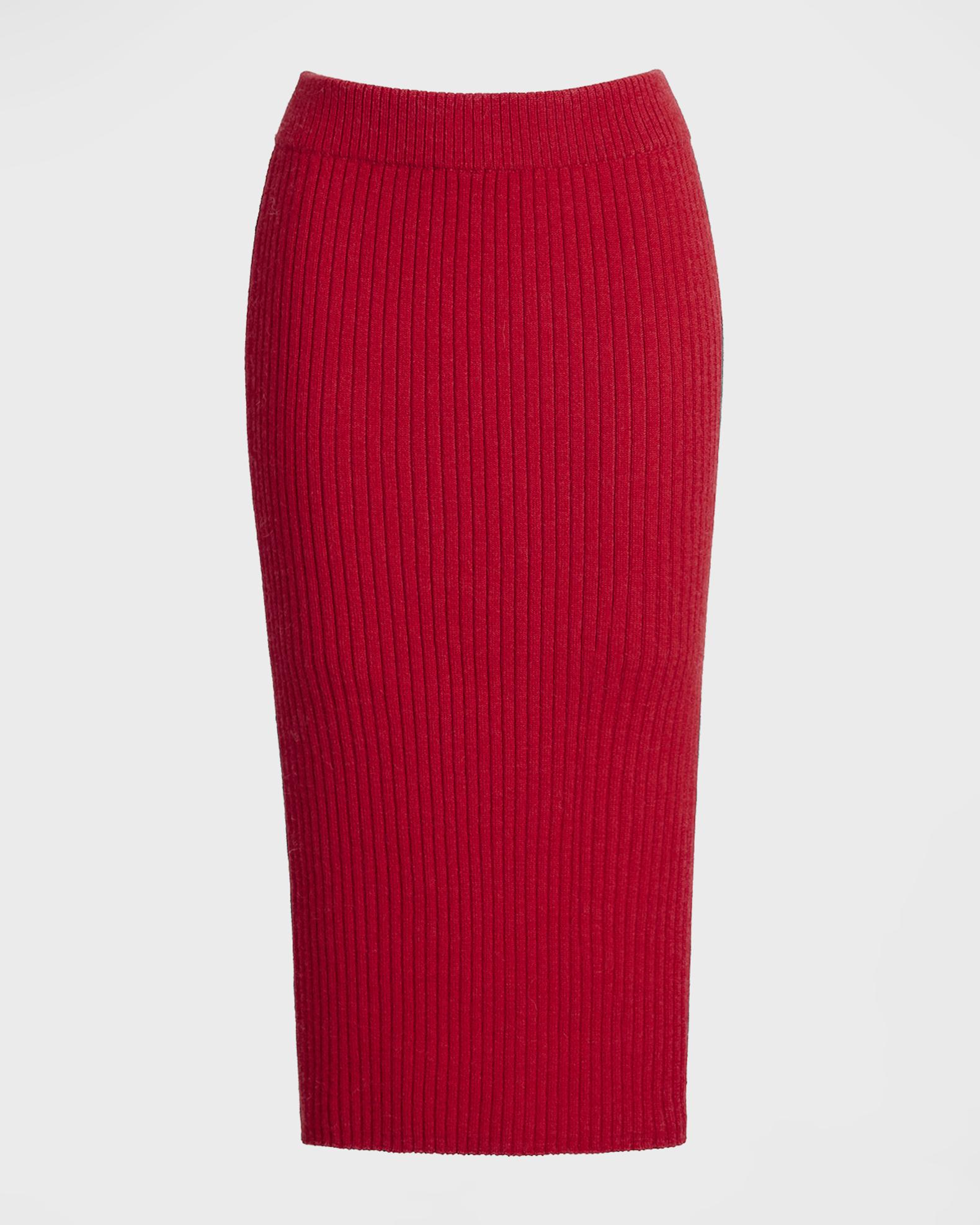ELEVEN SIX Eva Ribbed Midi Pencil Skirt | Neiman Marcus