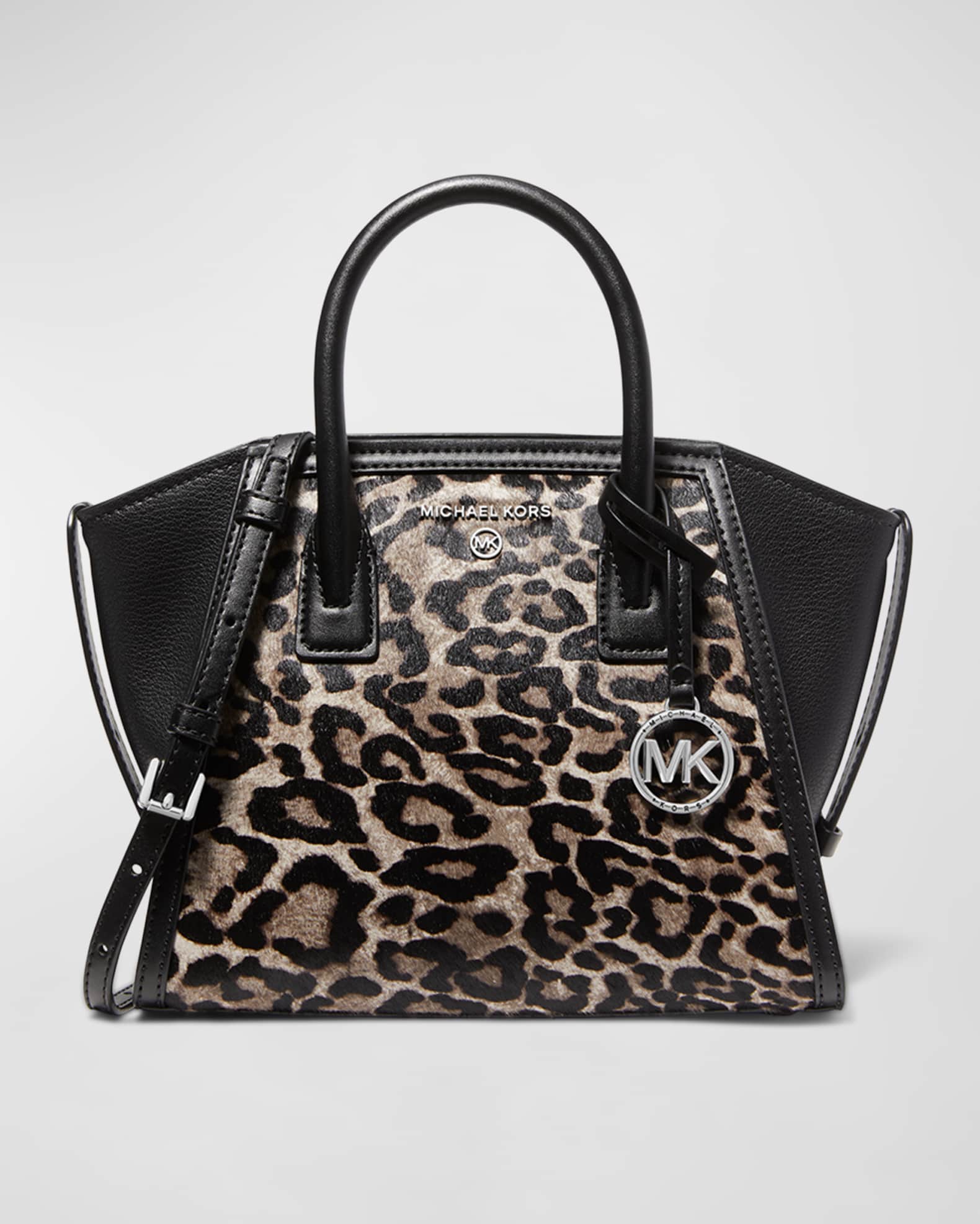MICHAEL Michael Kors Avril Small Leopard & Leather Satchel Bag | Neiman ...