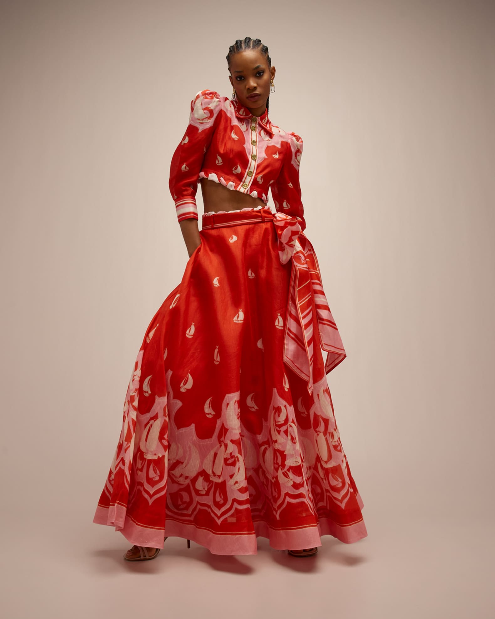 High Tide Eyelet Cropped Shirt 1