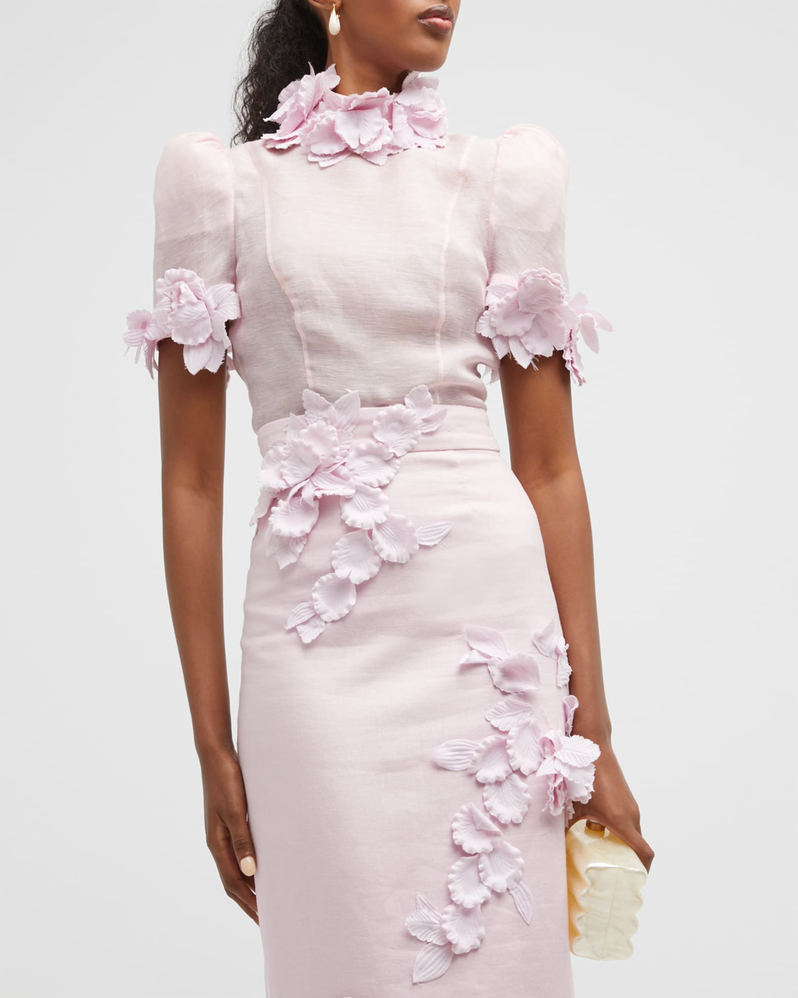 knee length dresses for ladies Zimmermann High Tide Open-Back Ruffled Floral-Print Linen Midi Dress S