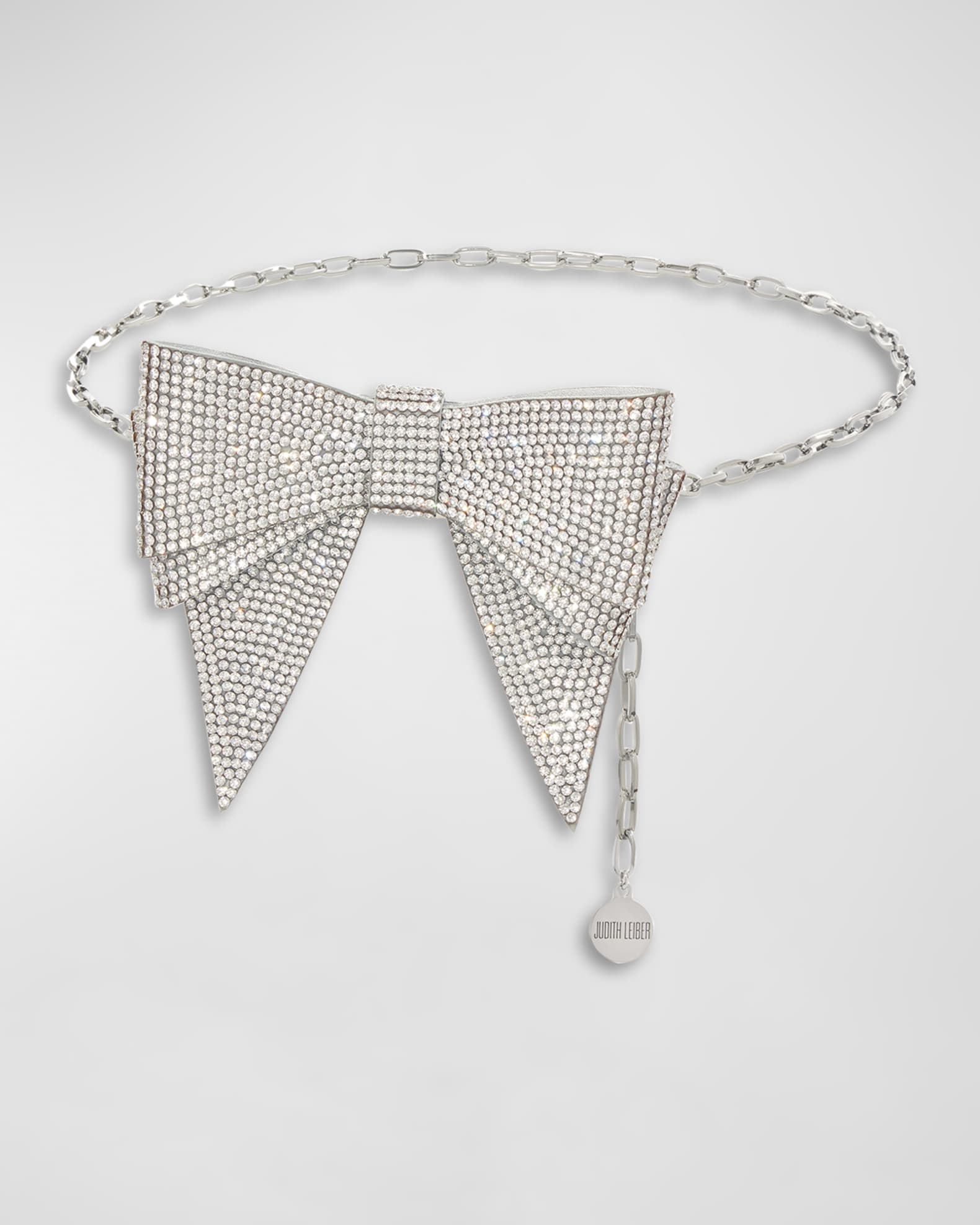Judith Leiber Couture Crystal Bow Chain Belt