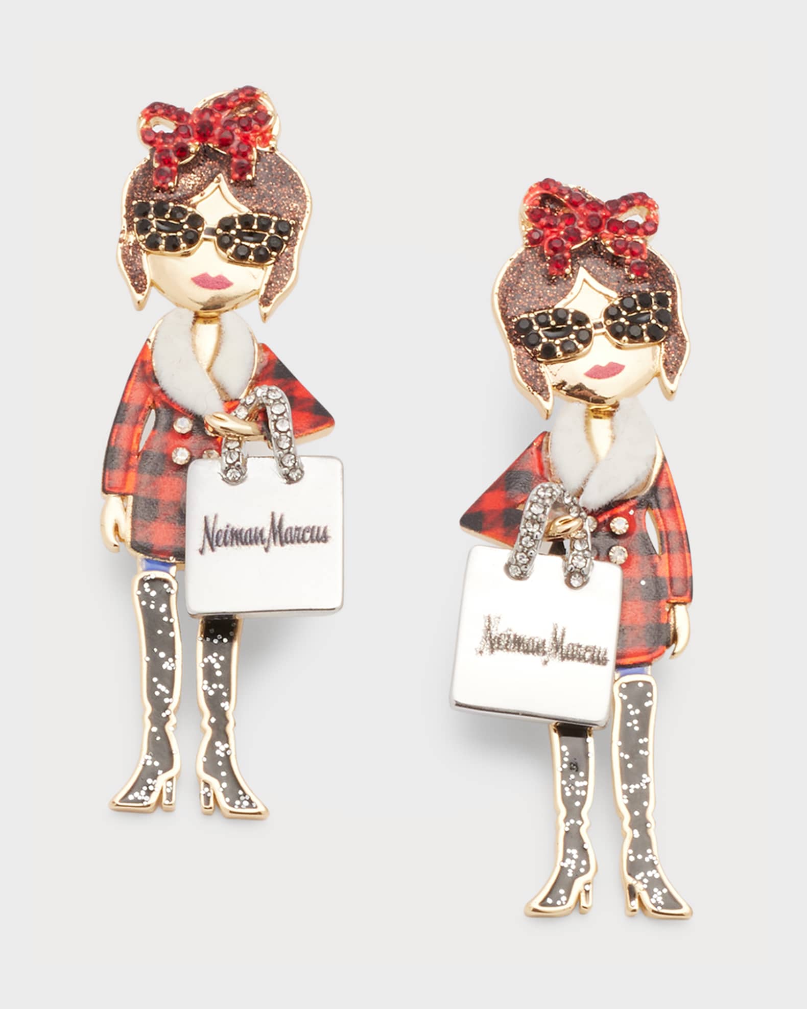 BaubleBar Neiman Marcus Shopping Girl Earrings | Neiman Marcus