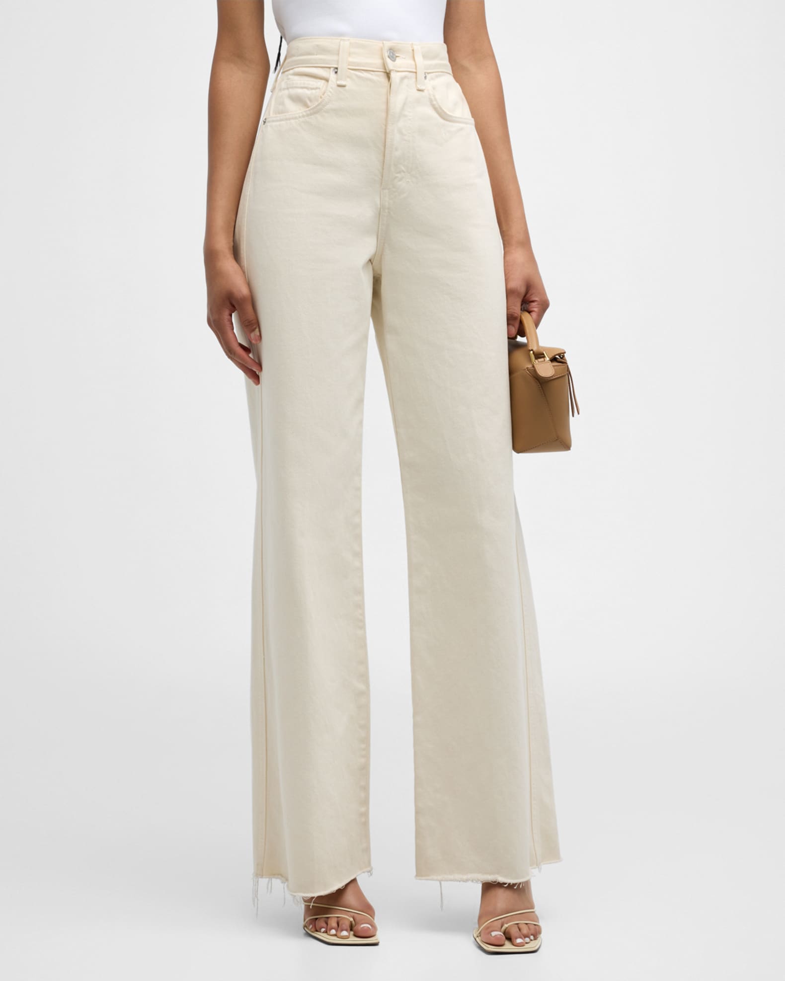 Taylor High-Rise Wide Frayed Jeans 1