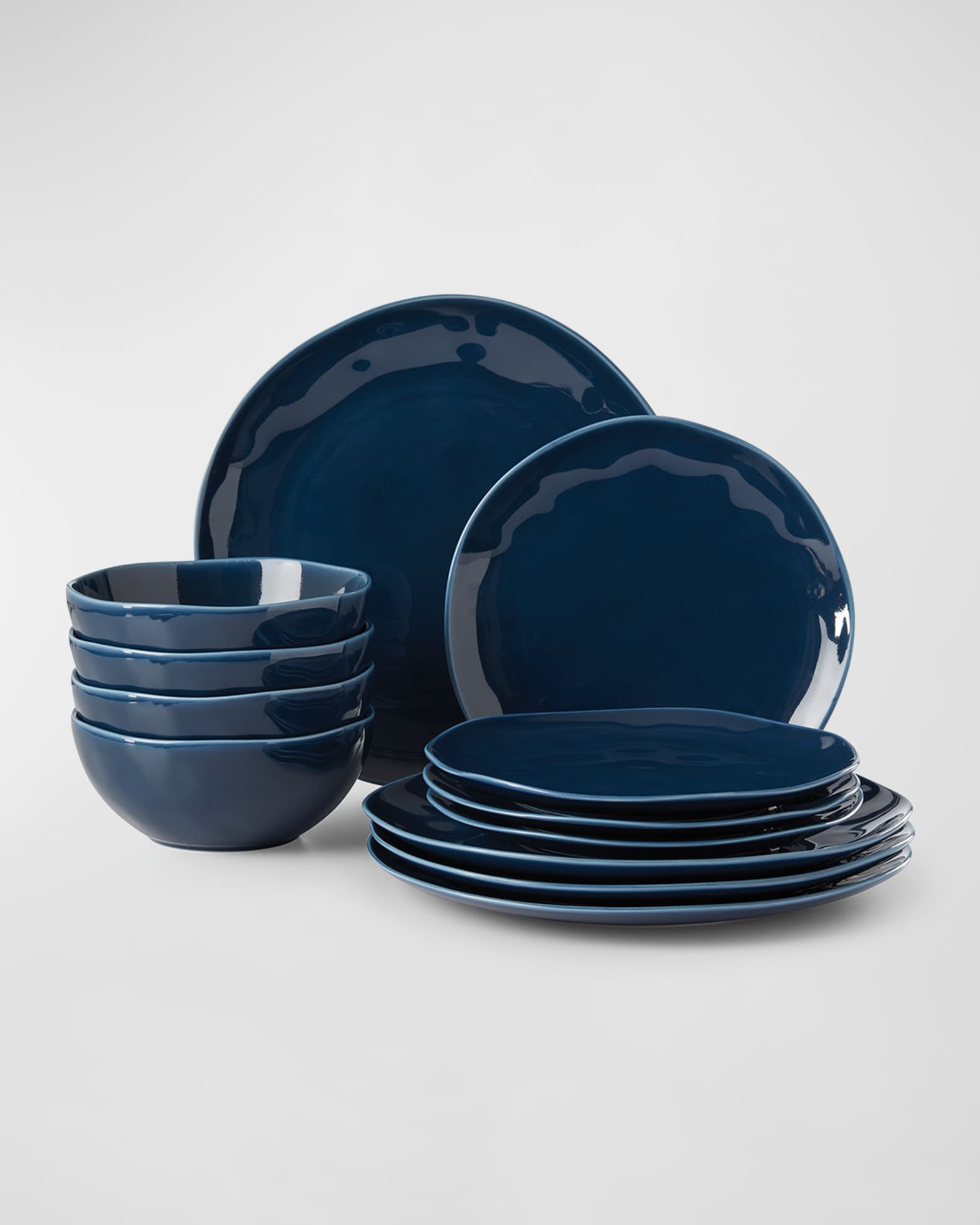 Lenox White Bay Colors - Service De 12 Pièces En Porcelaine (4 Assiettes Plates, 4 Assiettes à Dessert, 4 Bols)