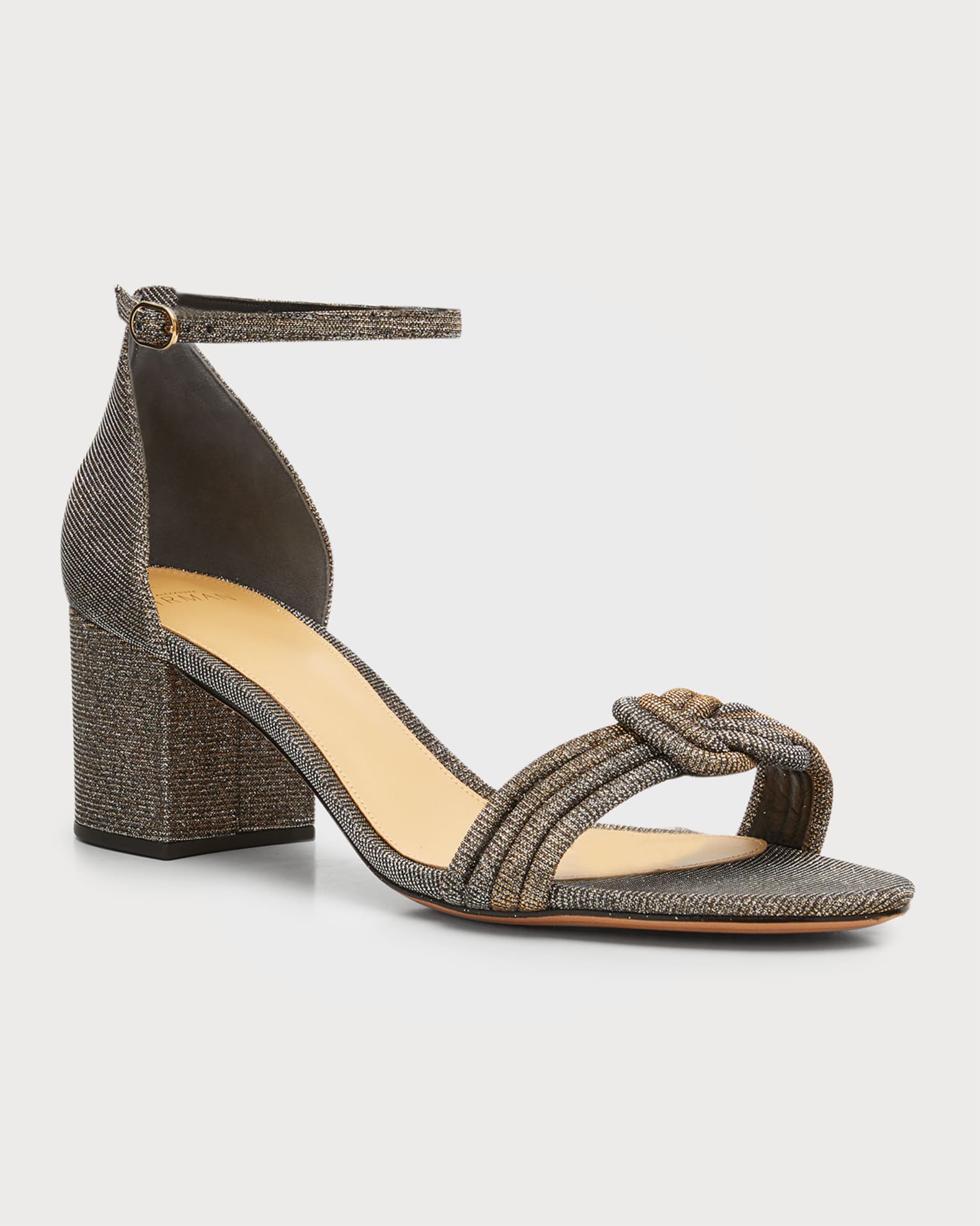 Alexandre Birman Vicky Metallic Knot Ankle Strap Sandals Neiman Marcus