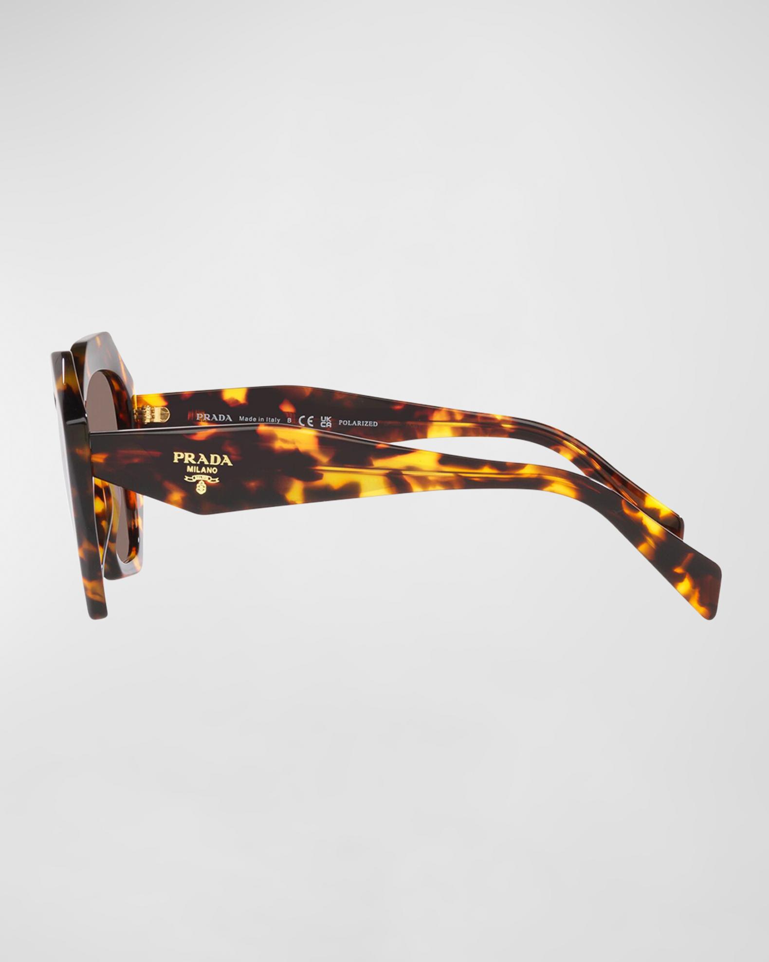 Prada Tortoiseshell Geometric Acetate Cat-Eye Sunglasses 