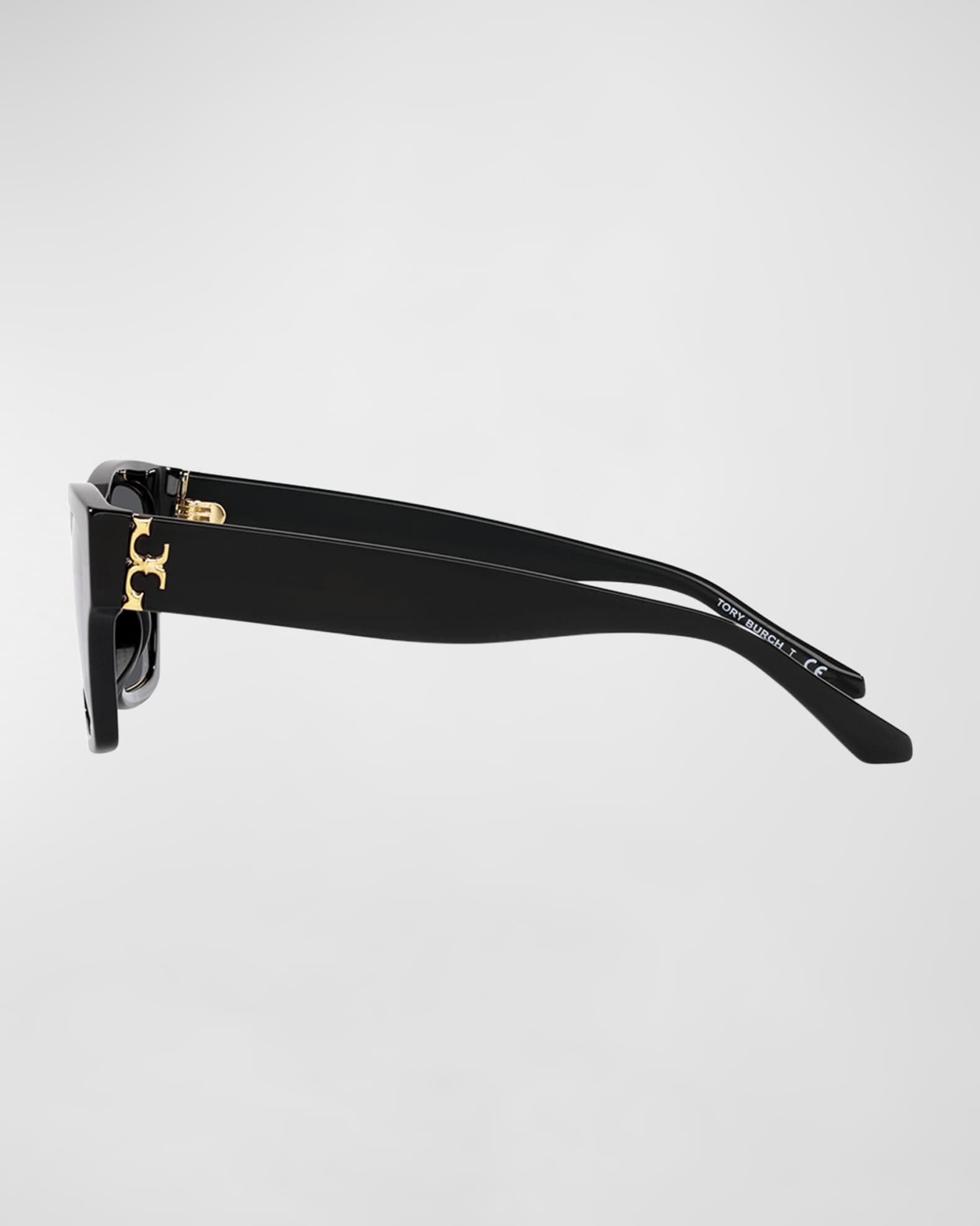 Golden Rim Rectangle Acetate Sunglasses  1