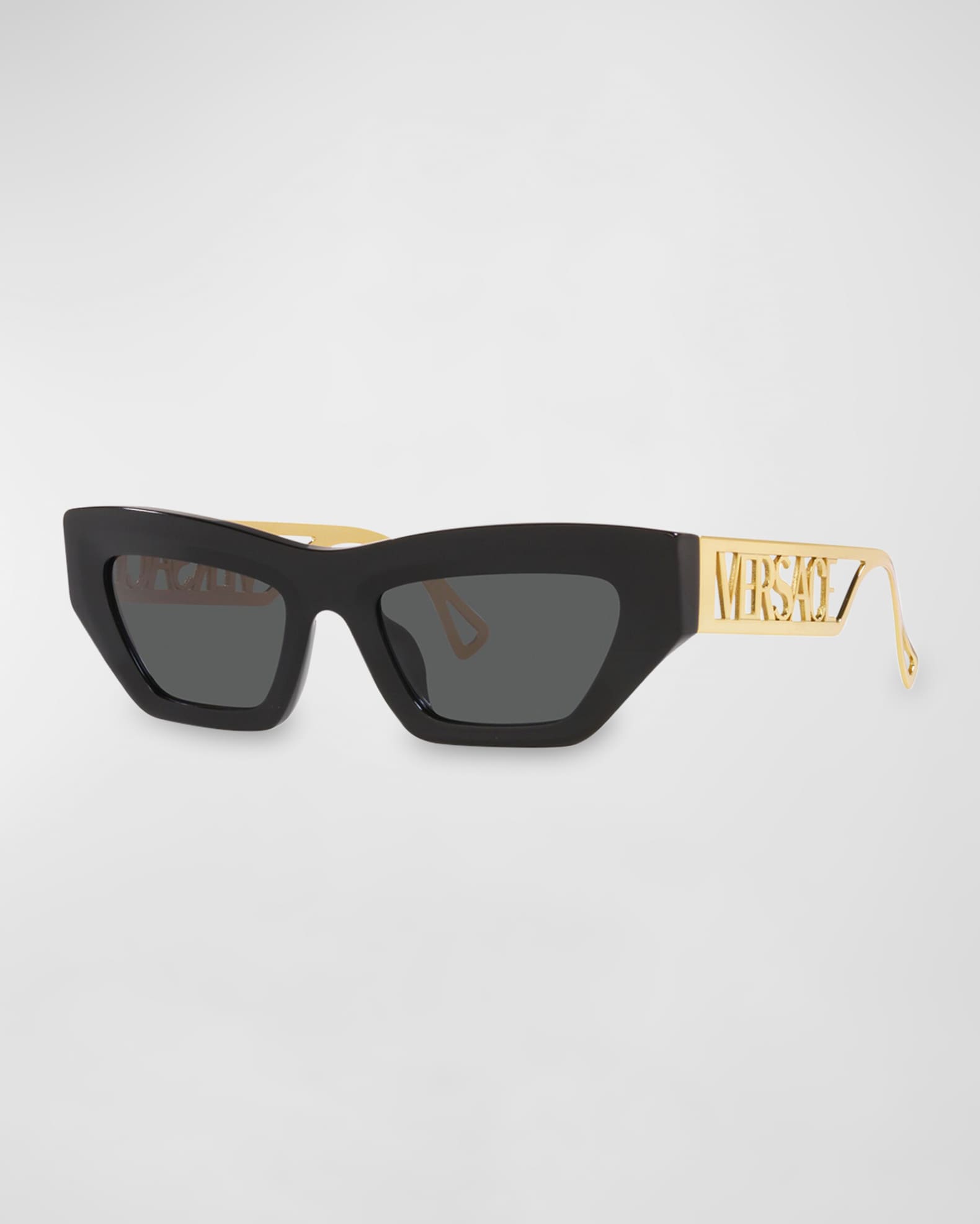 Versace Logo Acetate Cat-Eye Sunglasses