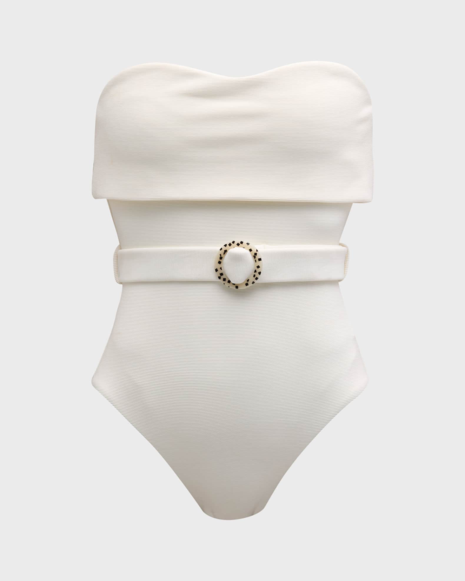 JETS Australia Isla Rib FoldDown Bandeau OnePiece Swimsuit Neiman