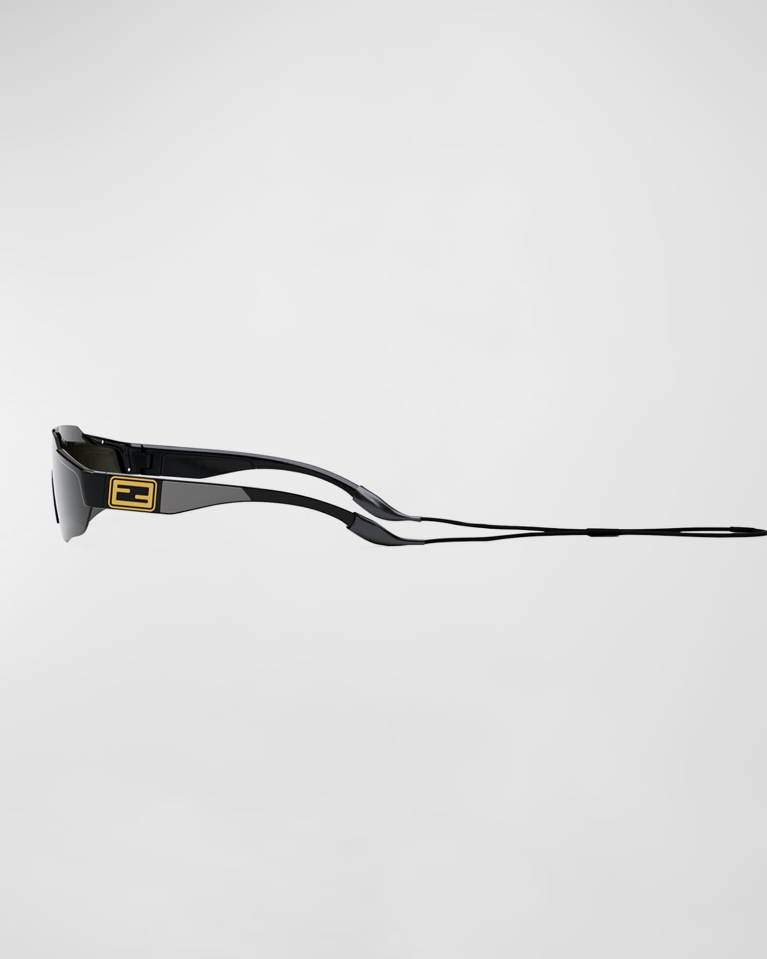 Fendi Men s FF Logo Rimless Shield Sunglasses Neiman Marcus