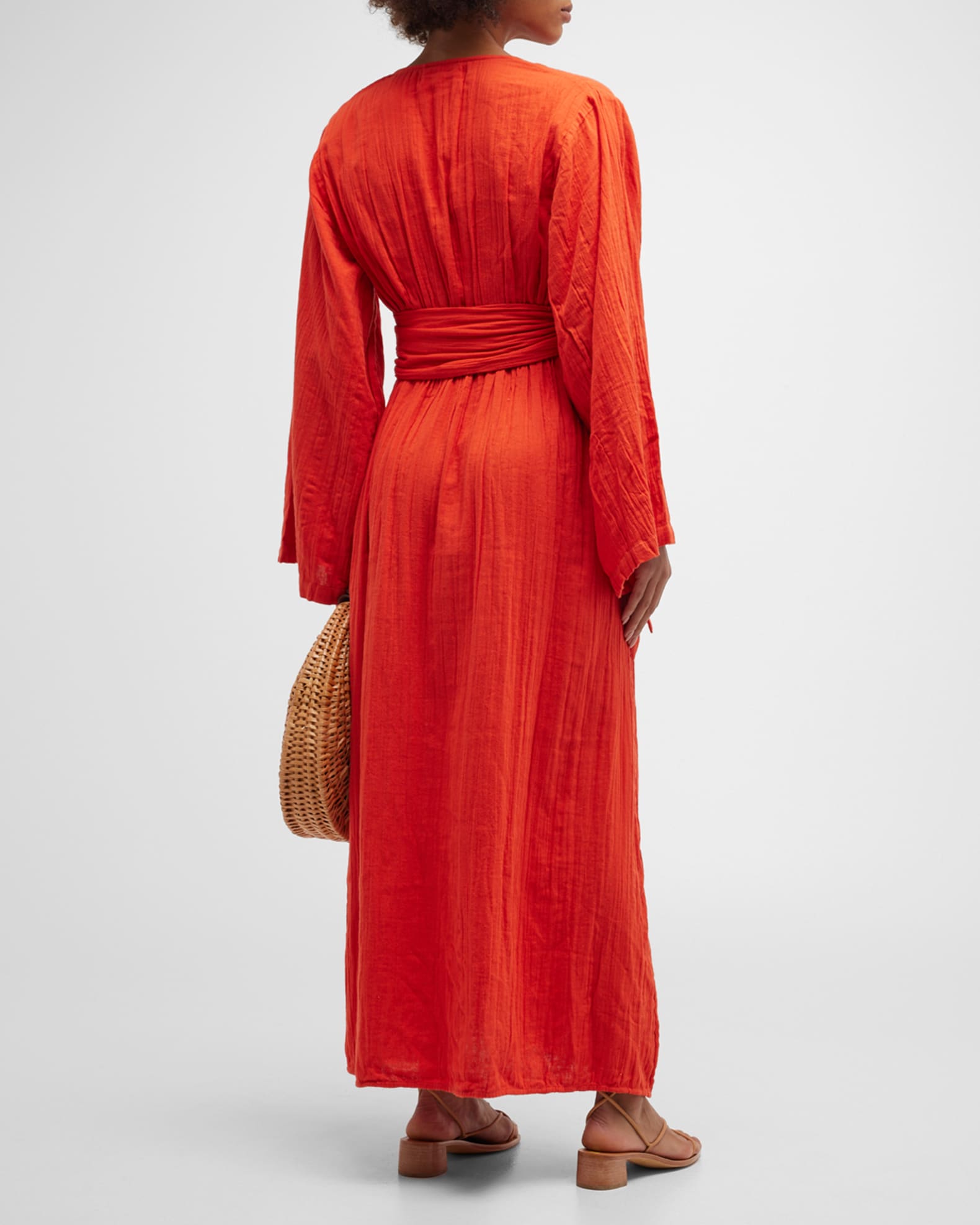 Mara Hoffman Blair LongSleeve Gauze Maxi Dress Neiman Marcus