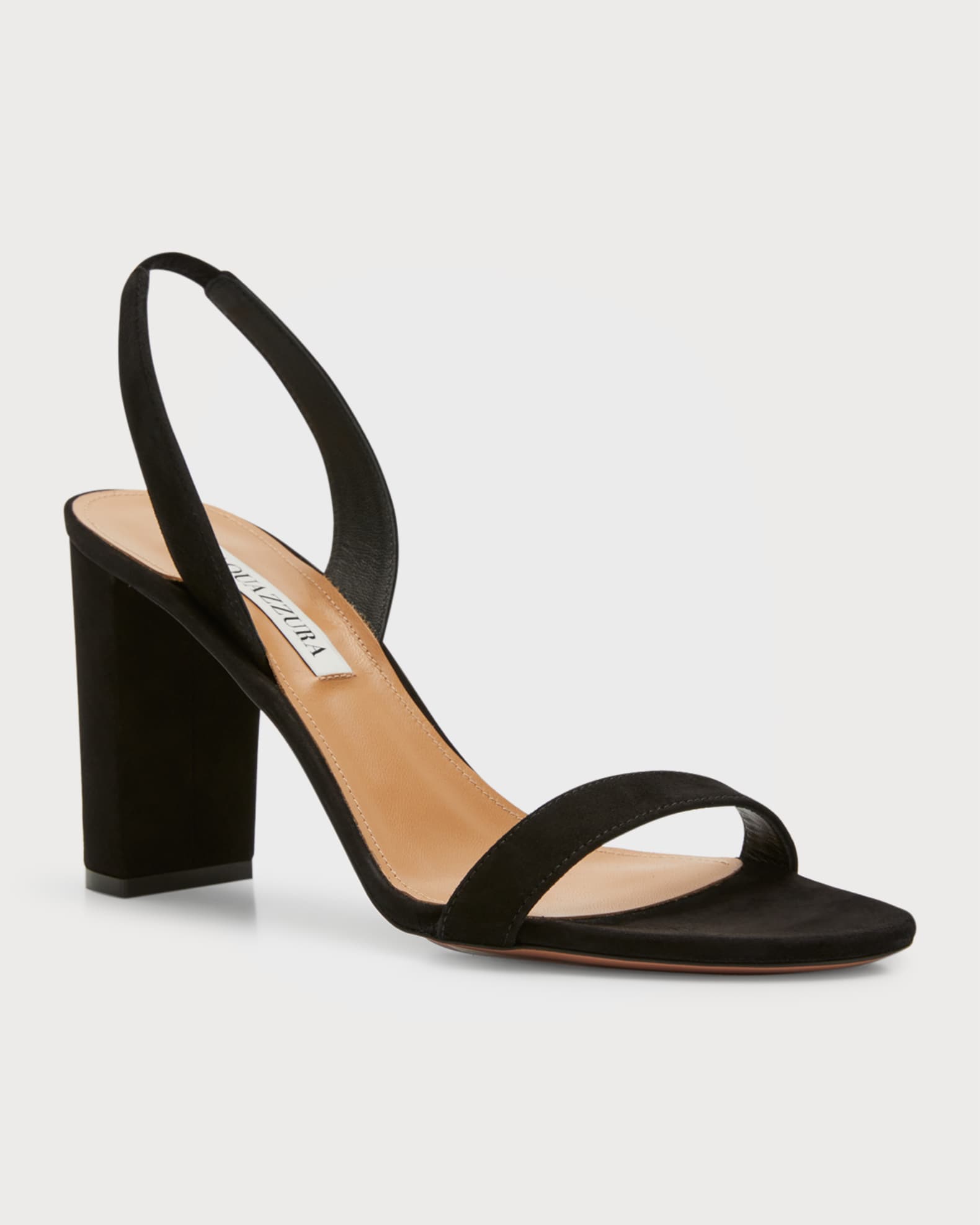 Aquazzura So Nude Block Heel Halter Sandals Neiman Marcus