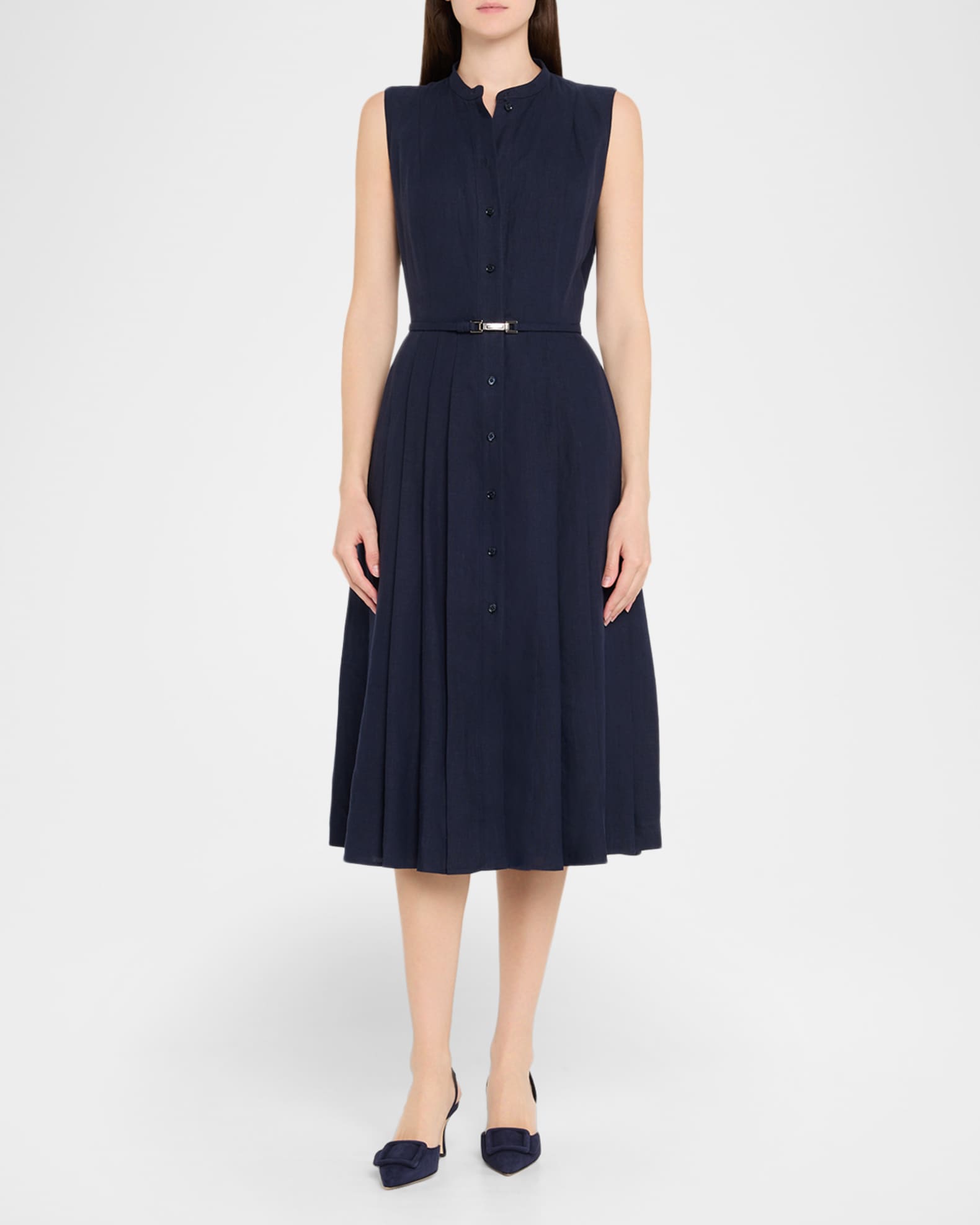 Maysli Suede Buckle Halter Pumps