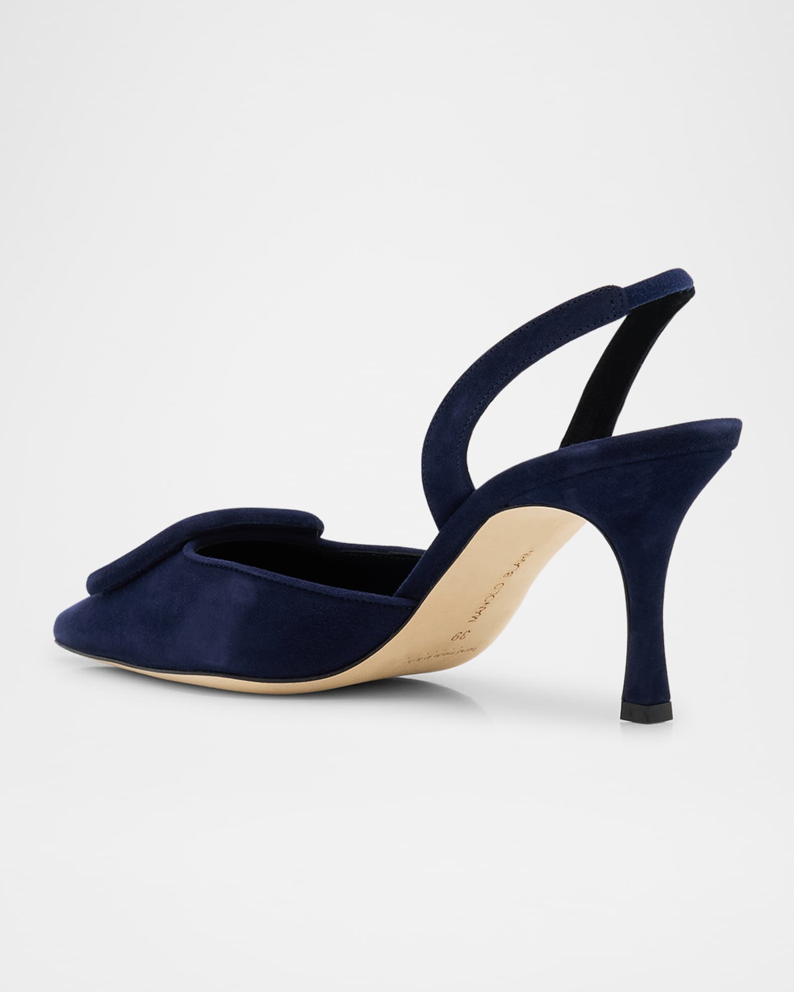 Maysli Suede Buckle Halter Pumps