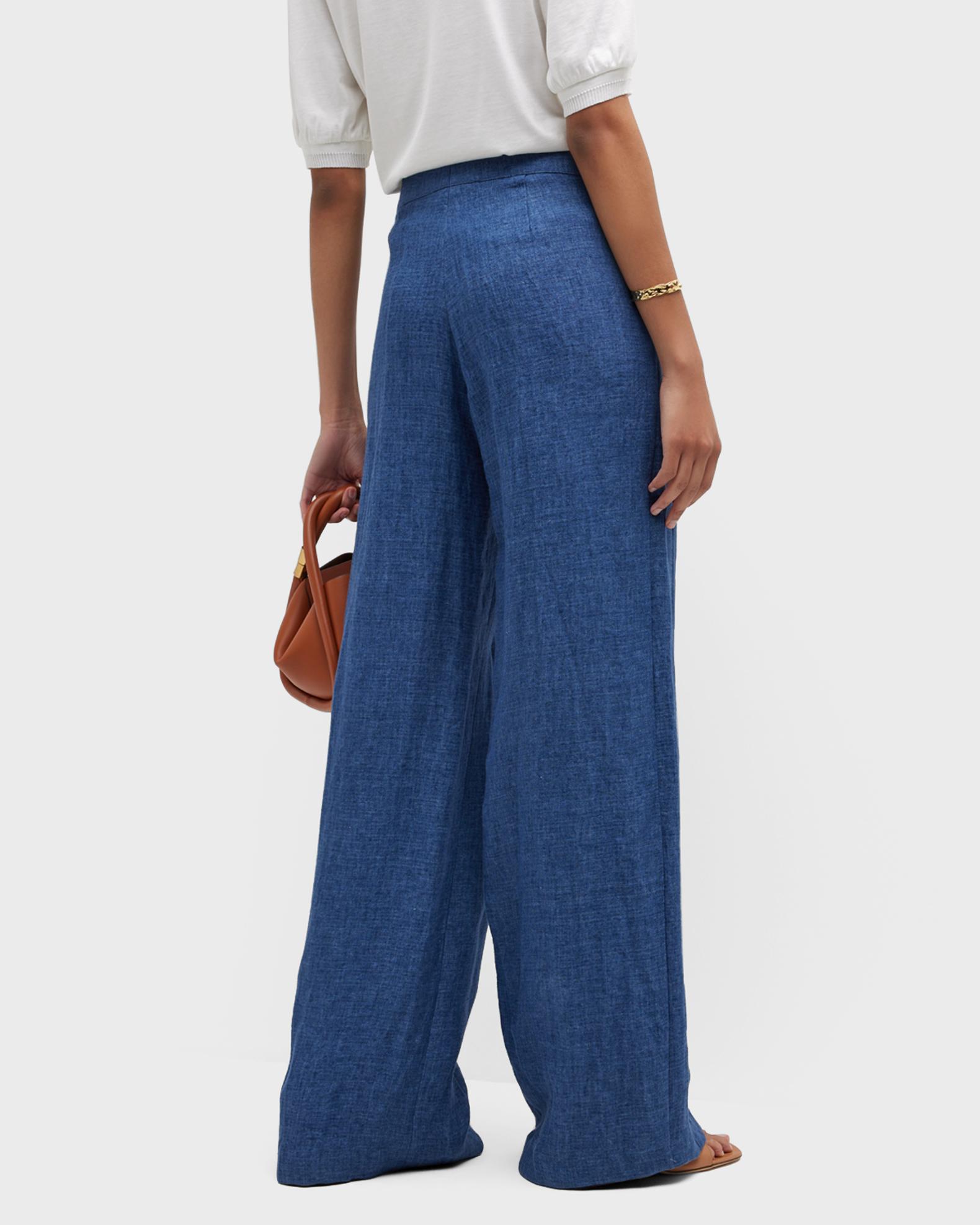 Maison Common Wide-Leg Linen Sailor Pants | Neiman Marcus