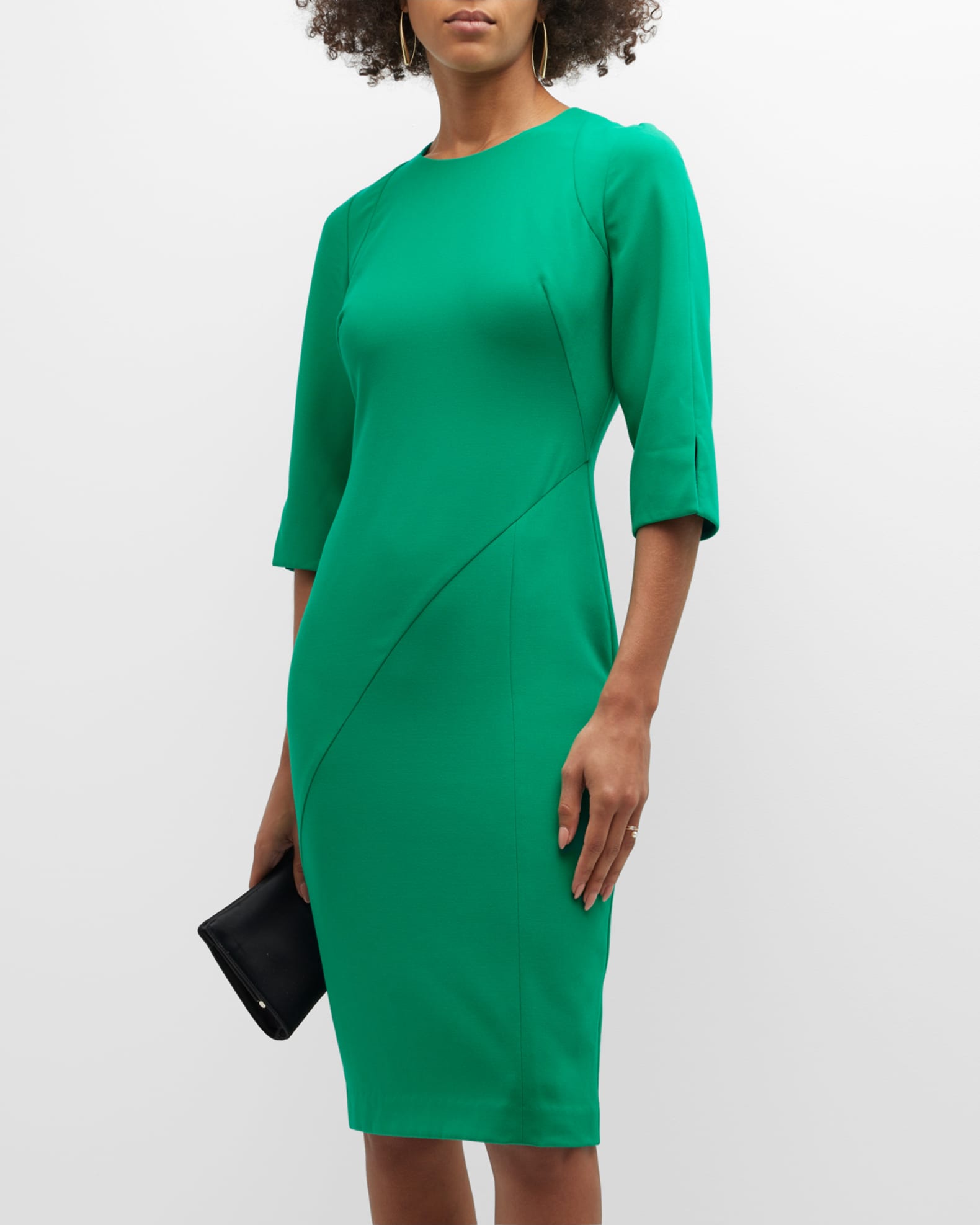 Black Halo Maui 3/4-Sleeve Sheath Dress | Neiman Marcus