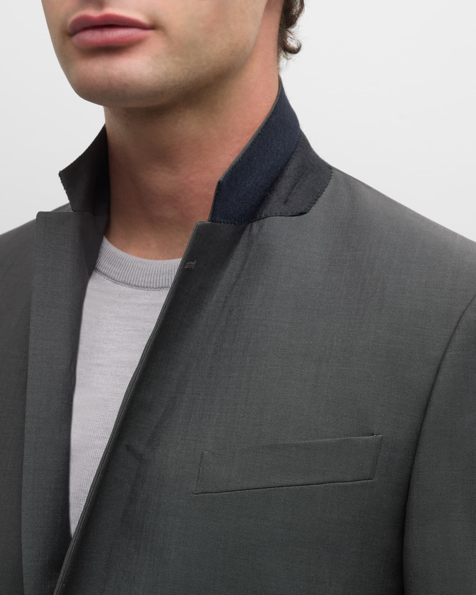Black Wool & Mohair Two Pocket Jacket main image 0