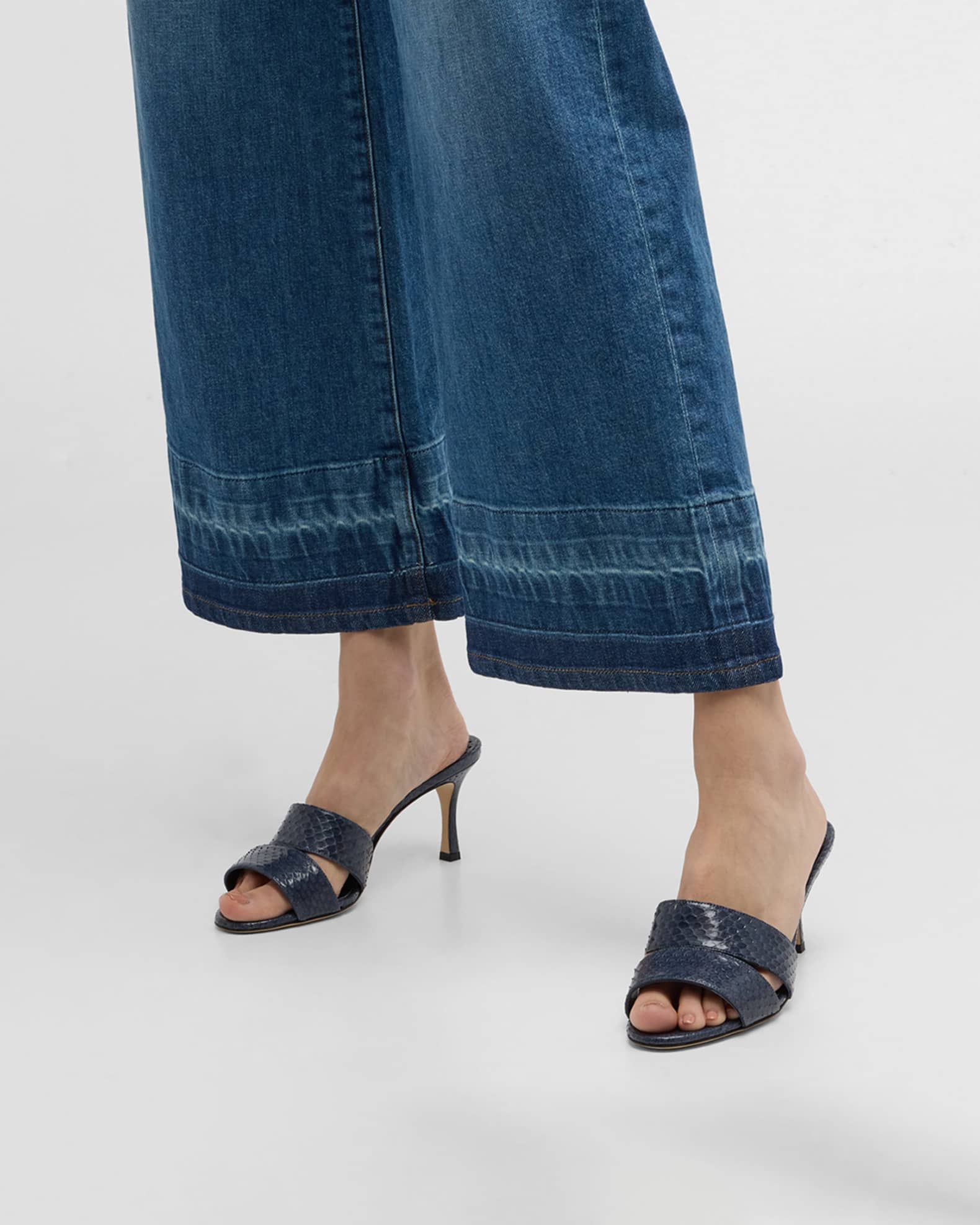 Iacopo Snakeskin Mule Sandals 1