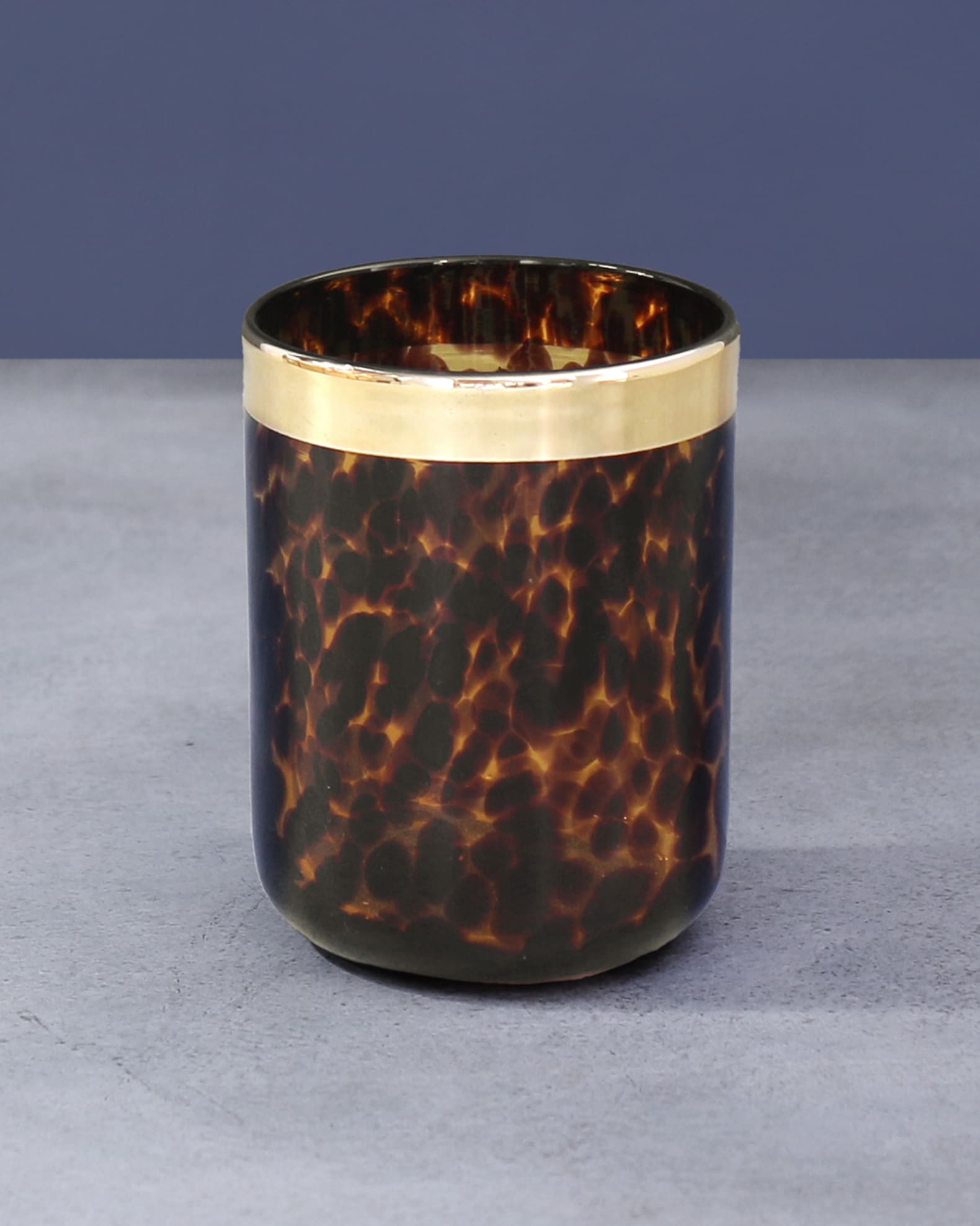 GLASS Tortoise and Golden Tumblers, Set of 4 0