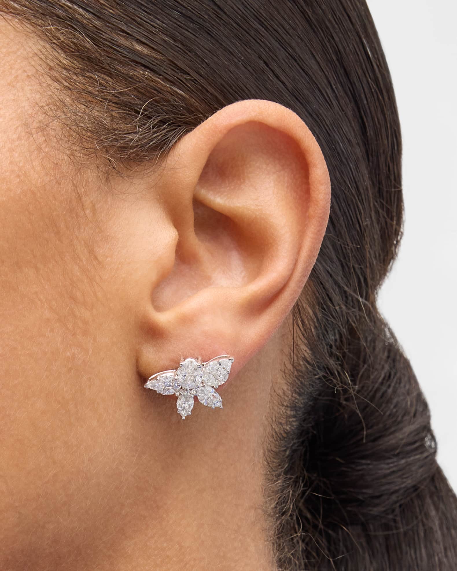 18K White Gold Diamond Cluster Earrings, 2.12tcw 1
