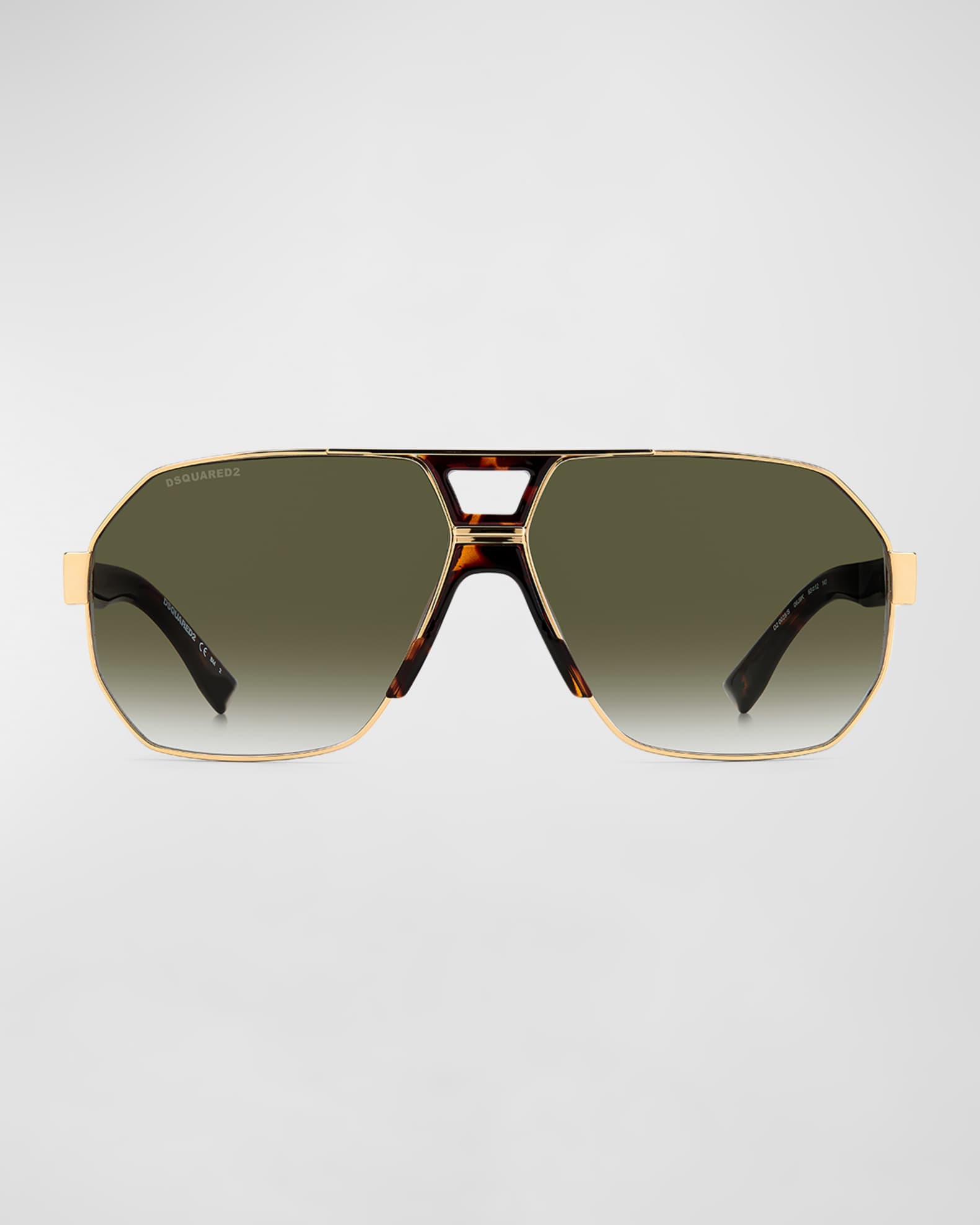Men's Double-Bridge Square Sunglasses 1
