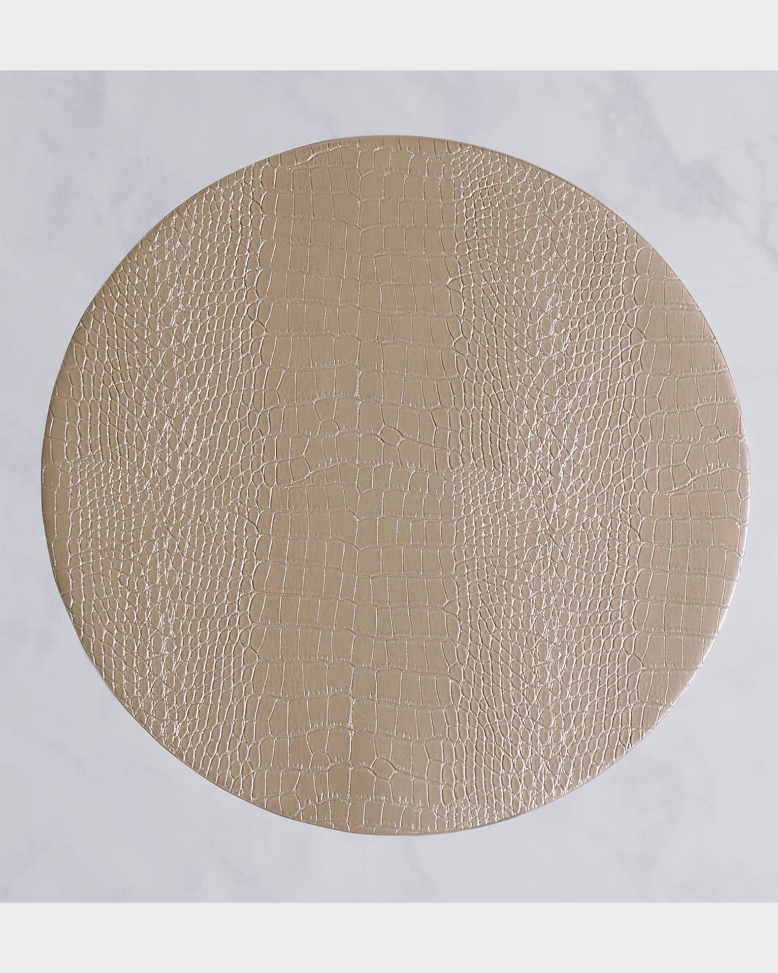 Vida Croc Reversible 16" Round Placemats, Set of 4  1