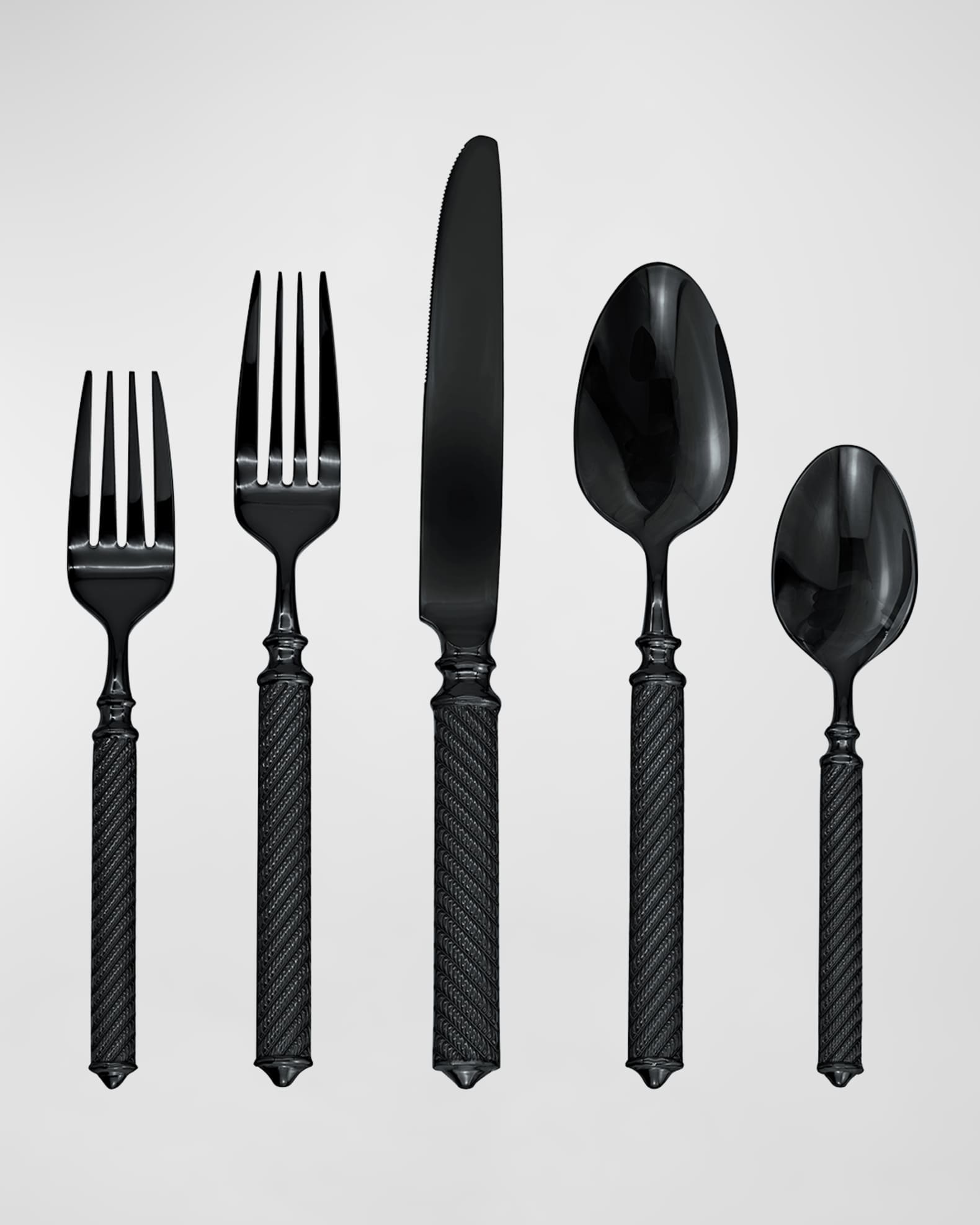 Torsade Black 45-Piece Flatware Set 0