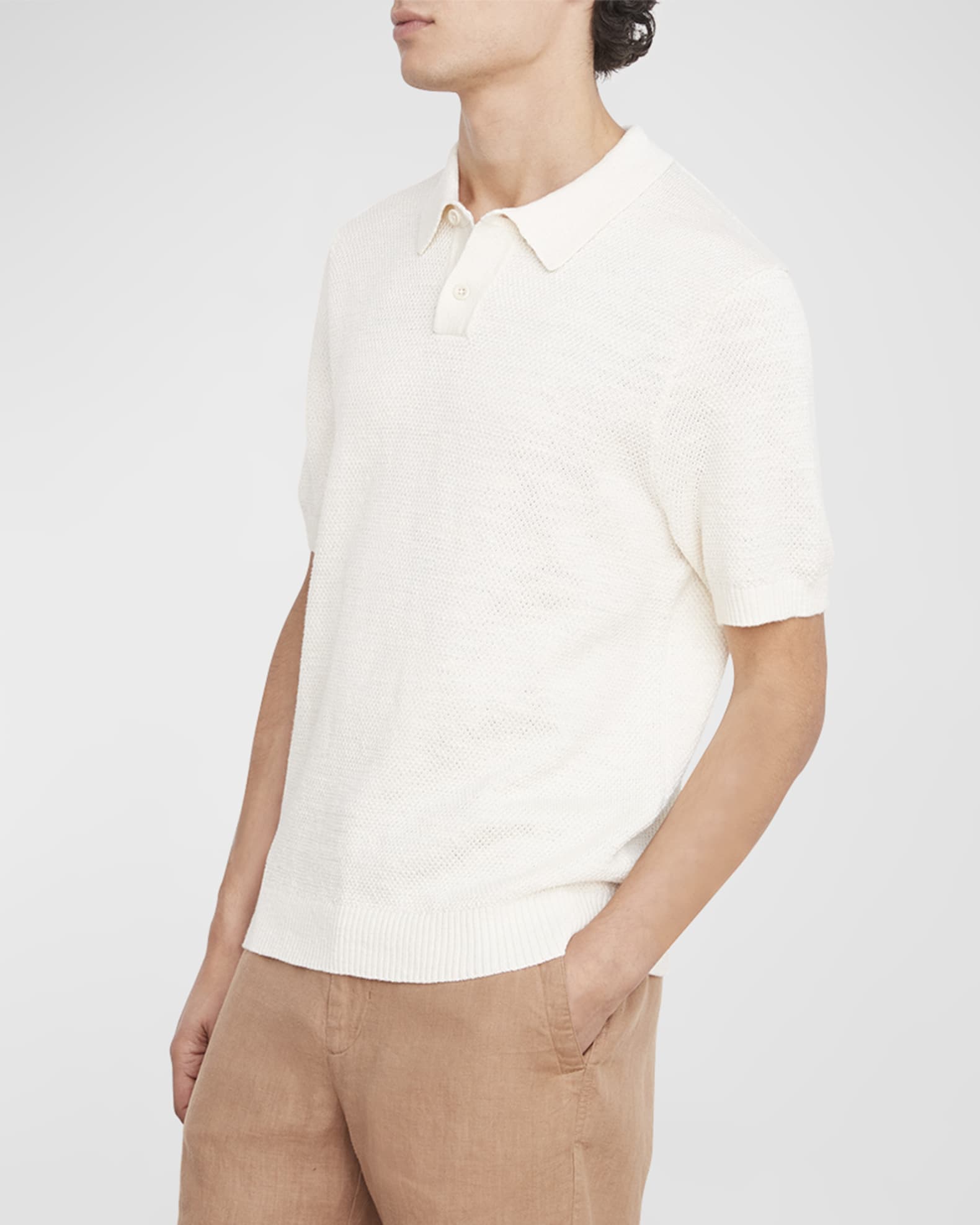 Vince Men's Cotton Knit Polo Shirt Neiman Marcus