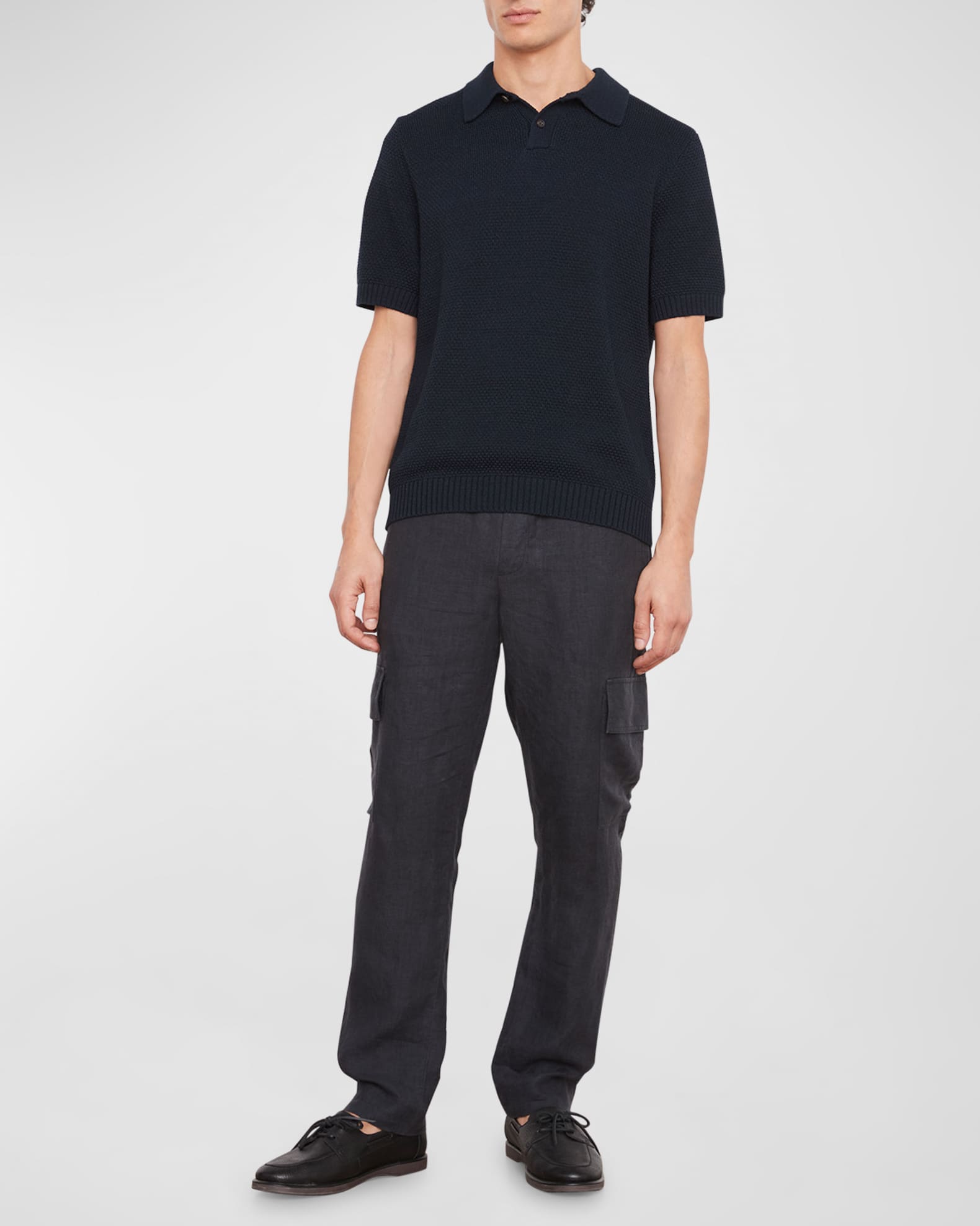 Vince Men's Cotton Knit Polo Shirt Neiman Marcus