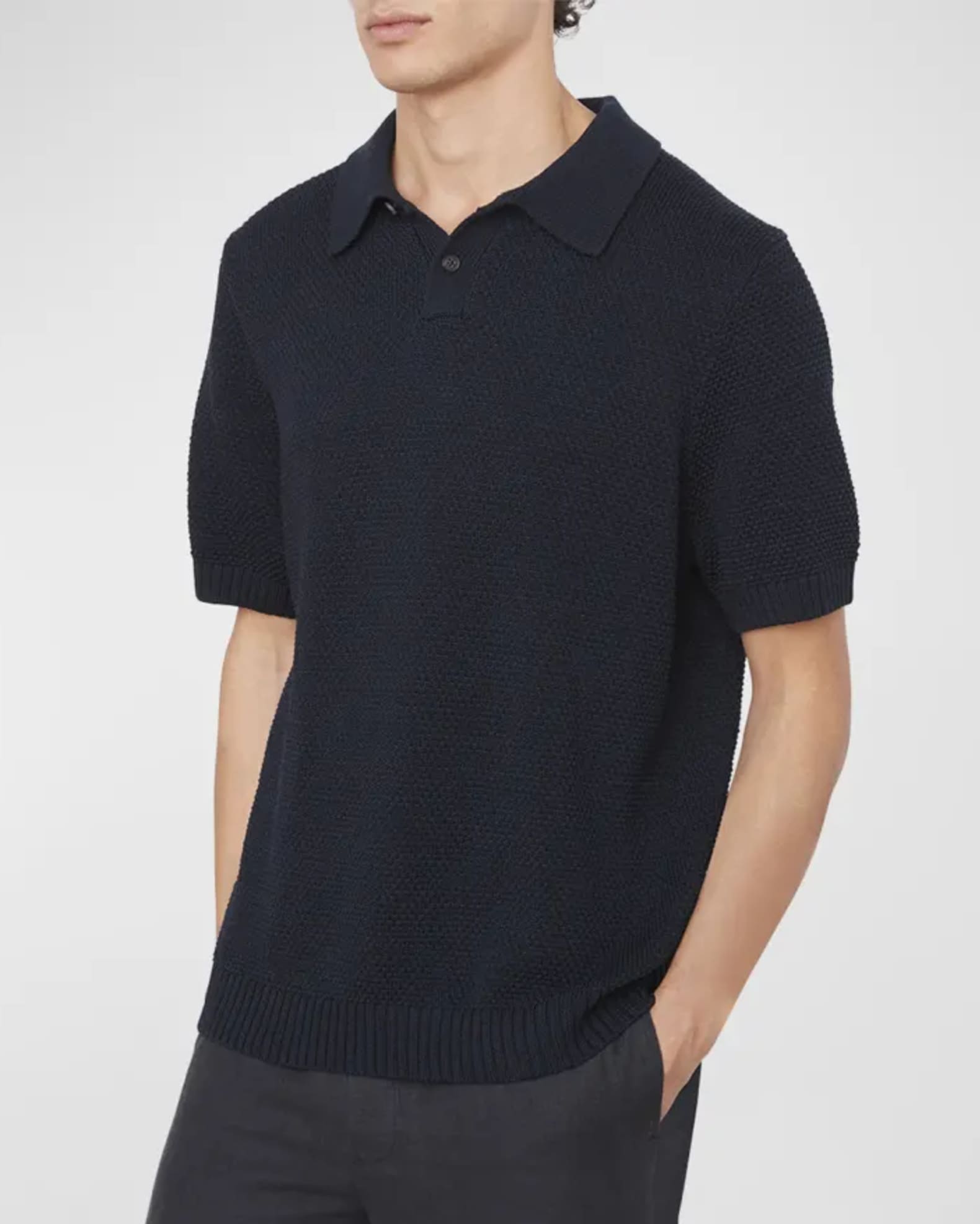 Vince Men's Cotton Knit Polo Shirt Neiman Marcus