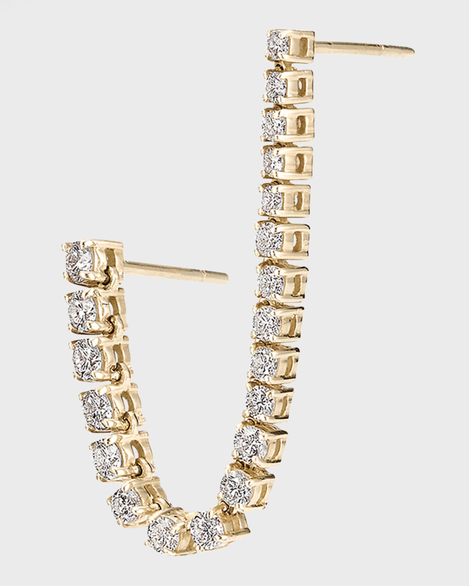 Flawless Double-Post Tennis Earring, Single 1