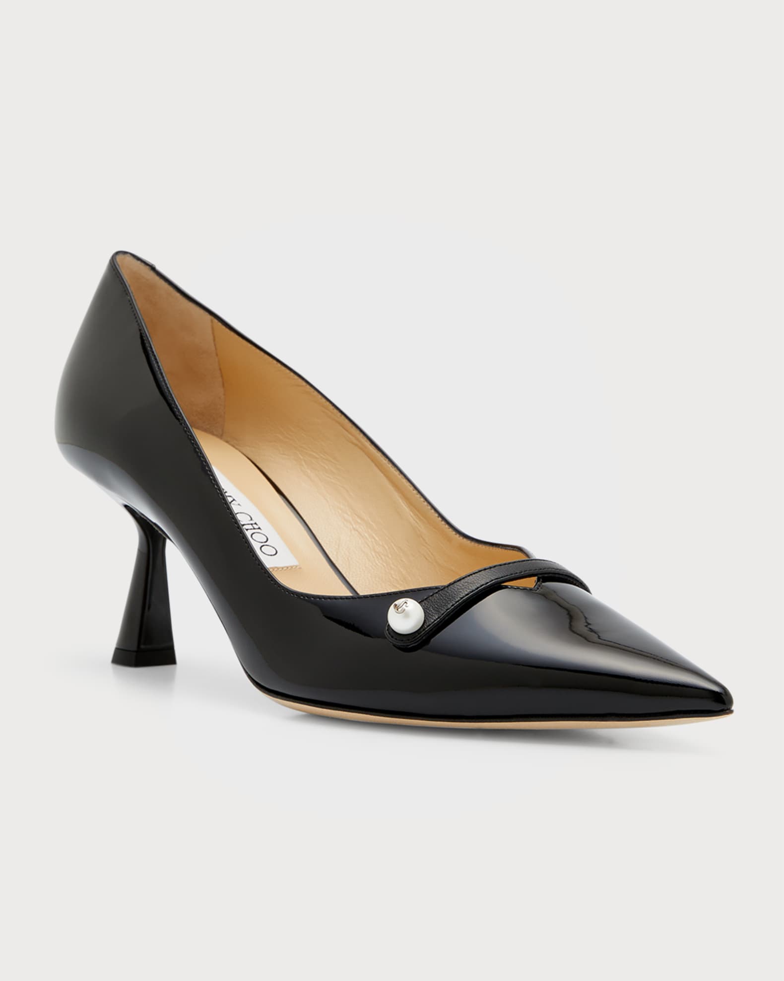 Rosalia Patent Pearly-Strap Pumps