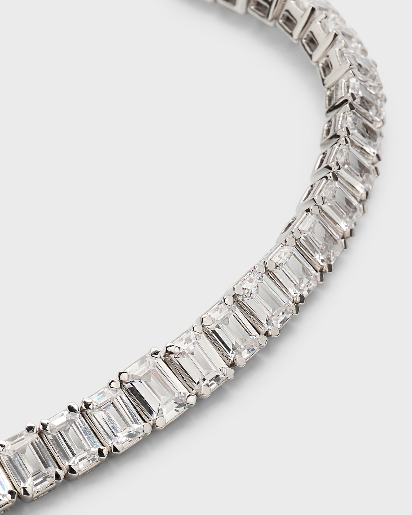Emerald cut diamond tennis necklace sale