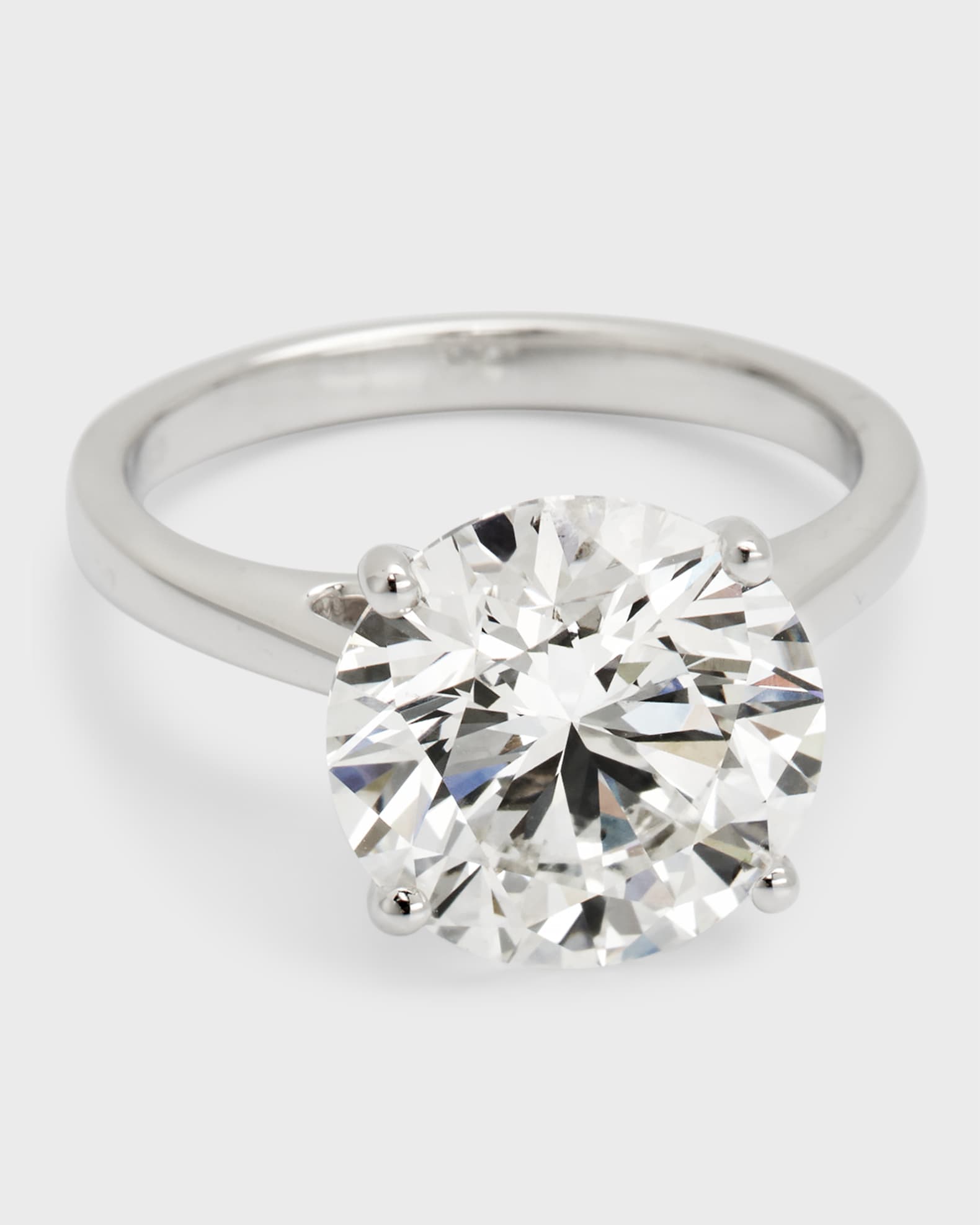 Lab Grown Diamond Platinum Round Solitaire Ring, Size 6, 5.0tcw 0