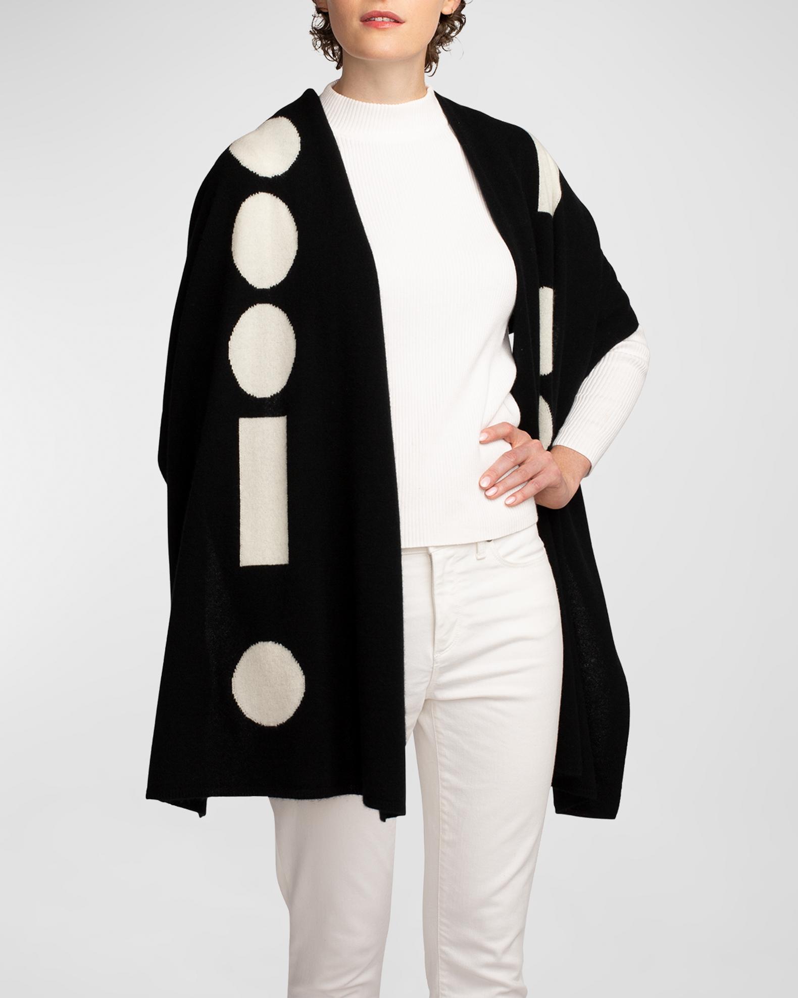 Elyse Maguire Morse Code Love Cashmere Knit Wrap | Neiman Marcus